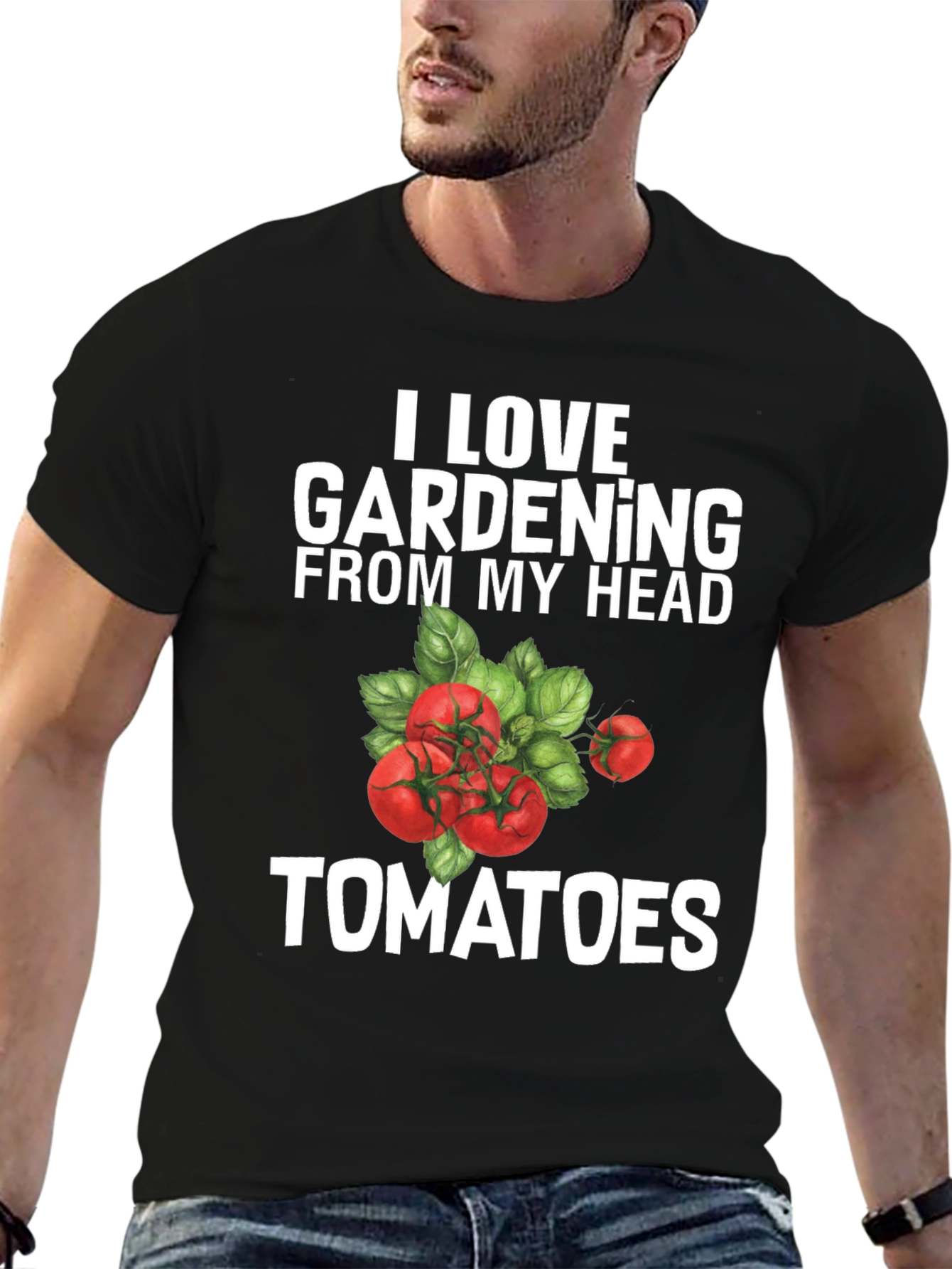 I Love Gardening From My Head Tomatoes Graphic Tee