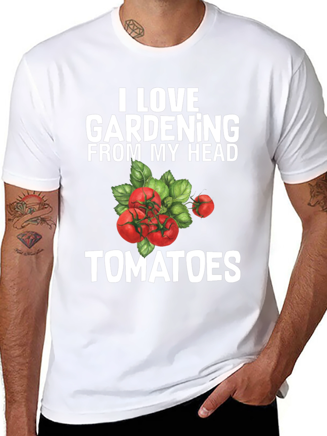 I Love Gardening From My Head Tomatoes Graphic Tee