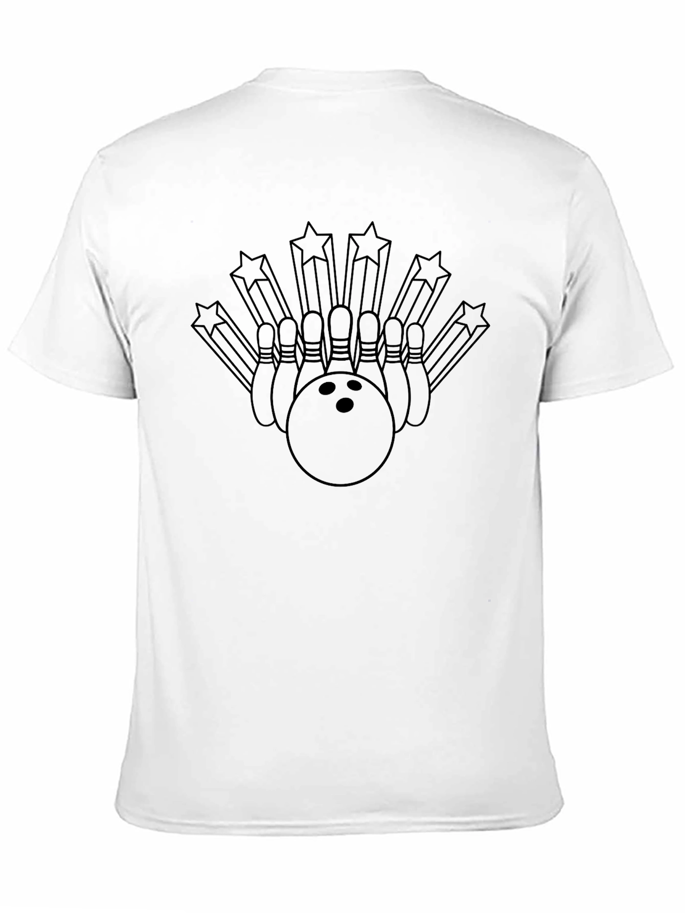 Bowling Strike Star Graphic T-Shirt - Black
