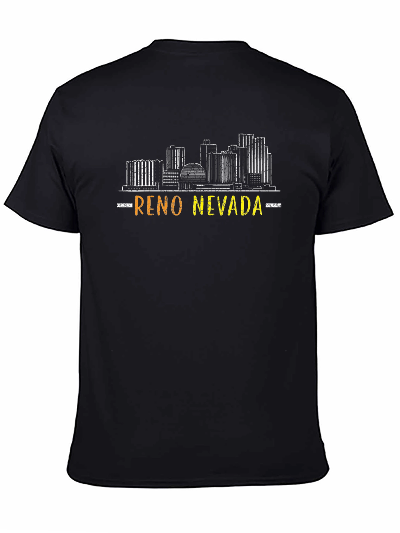 Reno Nevada Skyline Graphic T-Shirt - Black