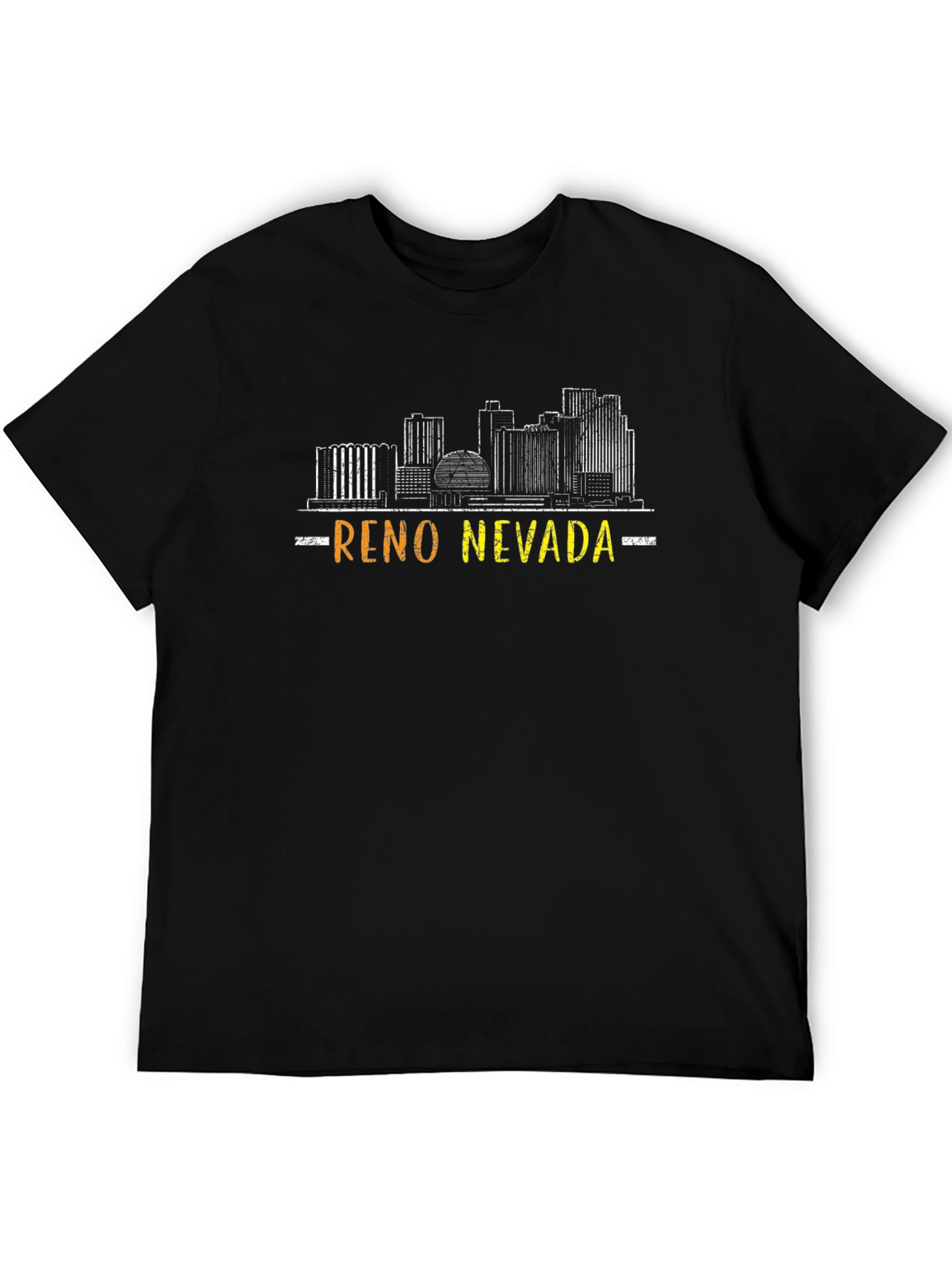 Reno Nevada Skyline Graphic T-Shirt - Black