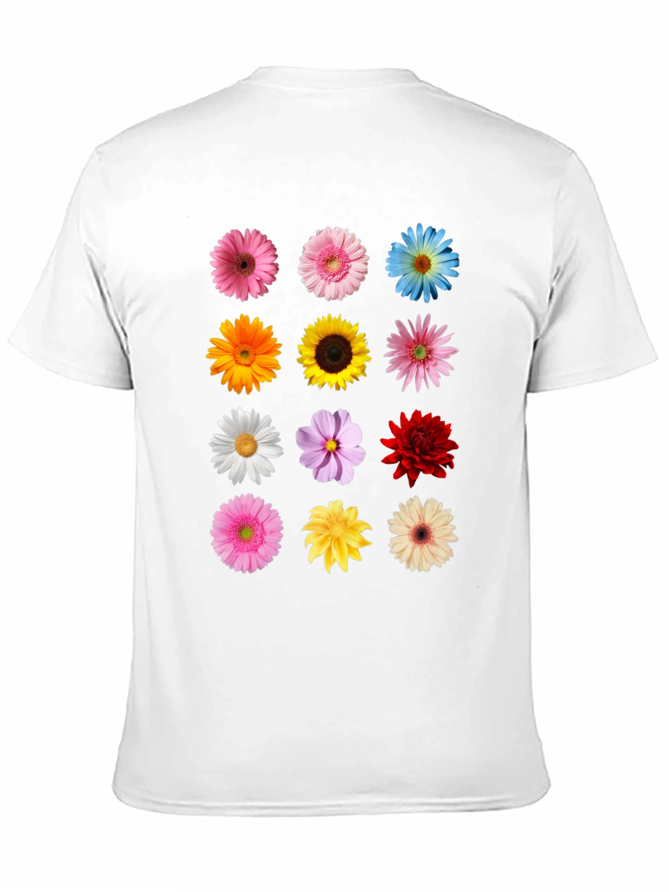 Floral Print T-Shirt - Black Unisex Tee