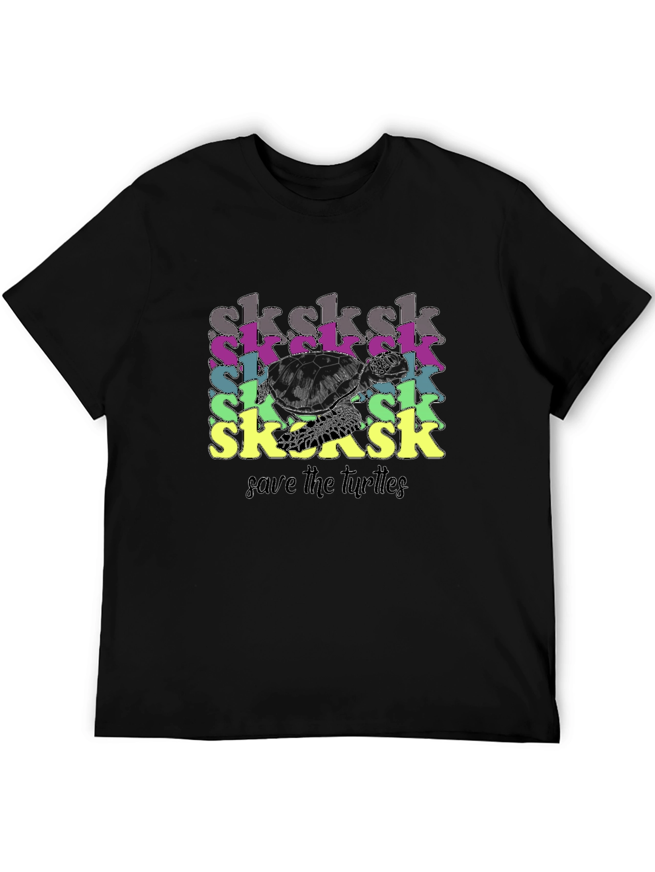 Save the Turtles! SkSkSk Black Graphic Tee