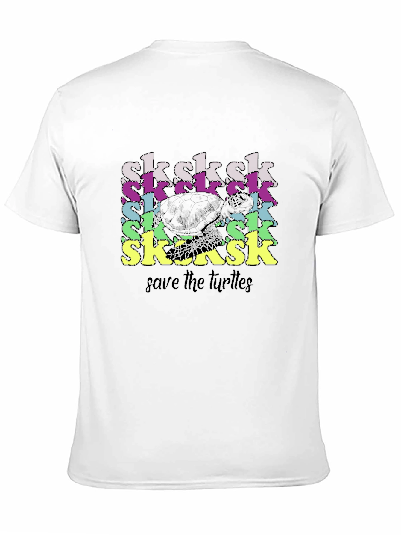 Save the Turtles! SkSkSk Black Graphic Tee