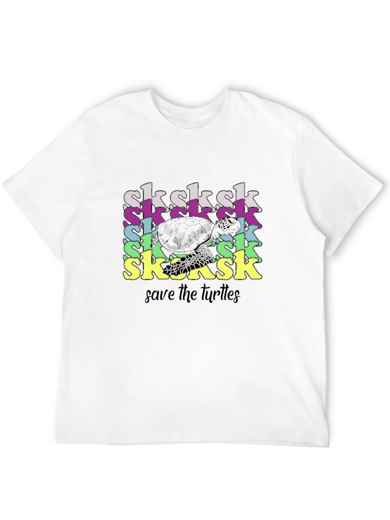 Save the Turtles! SkSkSk Black Graphic Tee