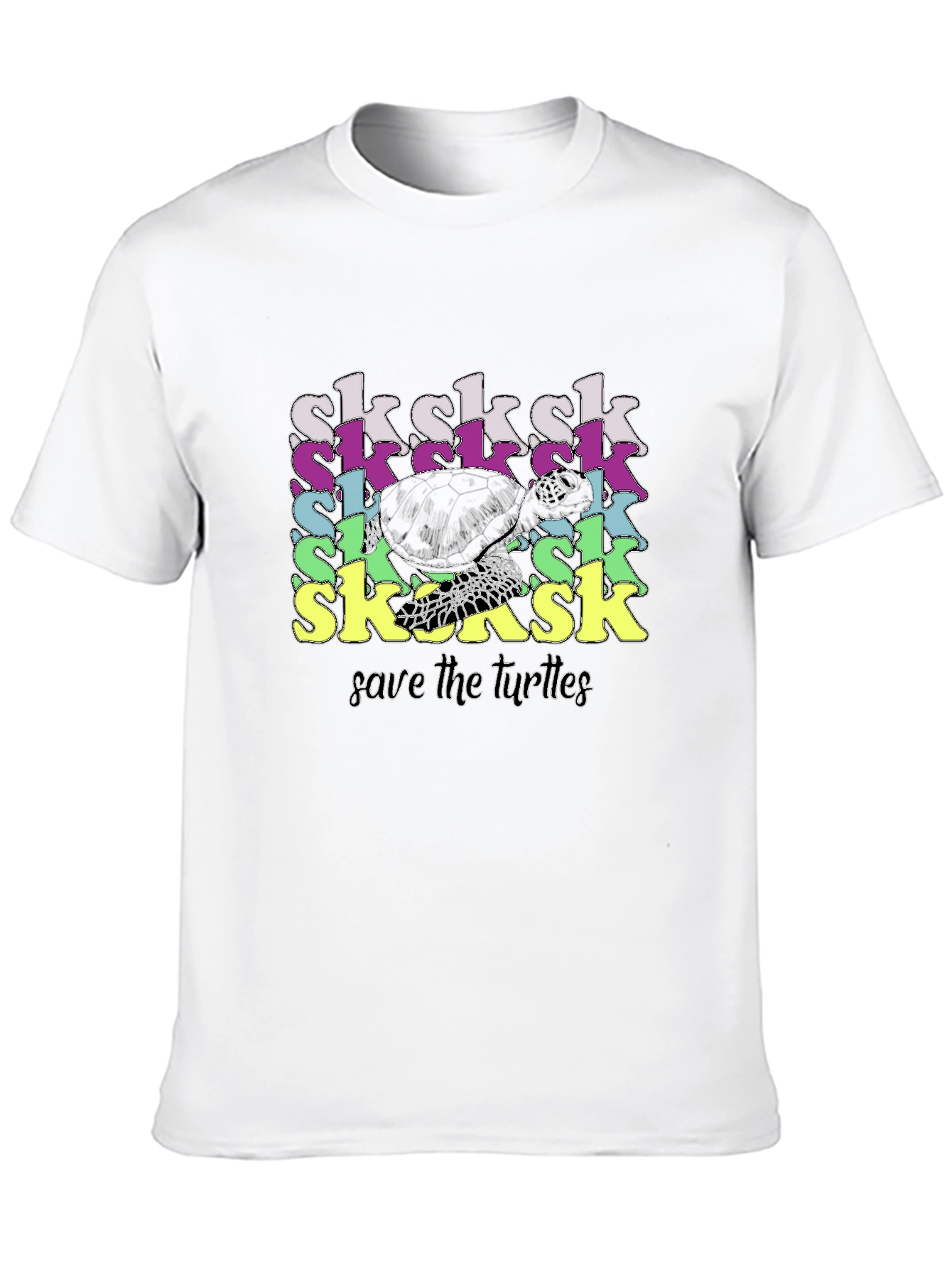 Save the Turtles! SkSkSk Black Graphic Tee