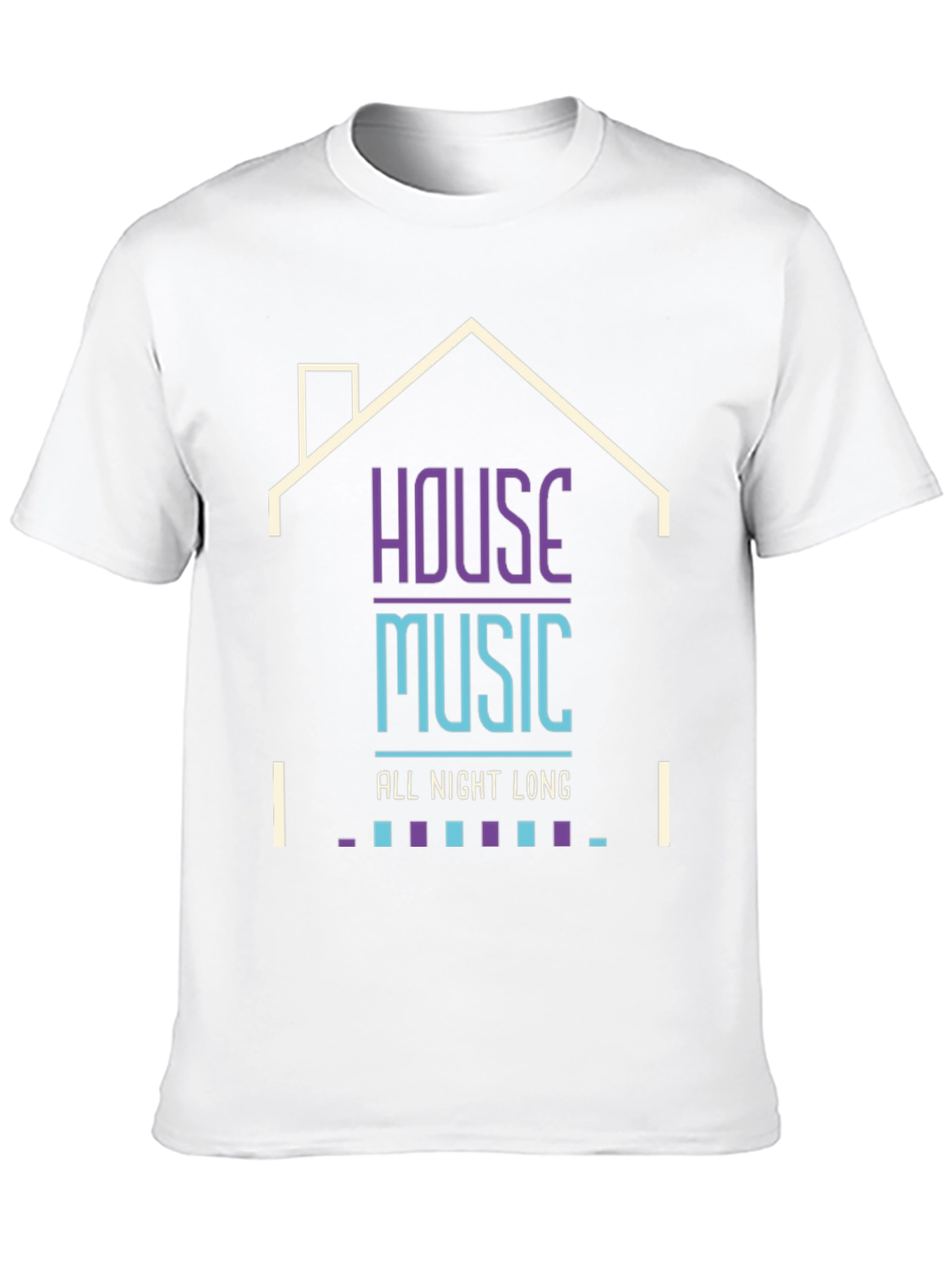 House Music All Night Long Black T-Shirt