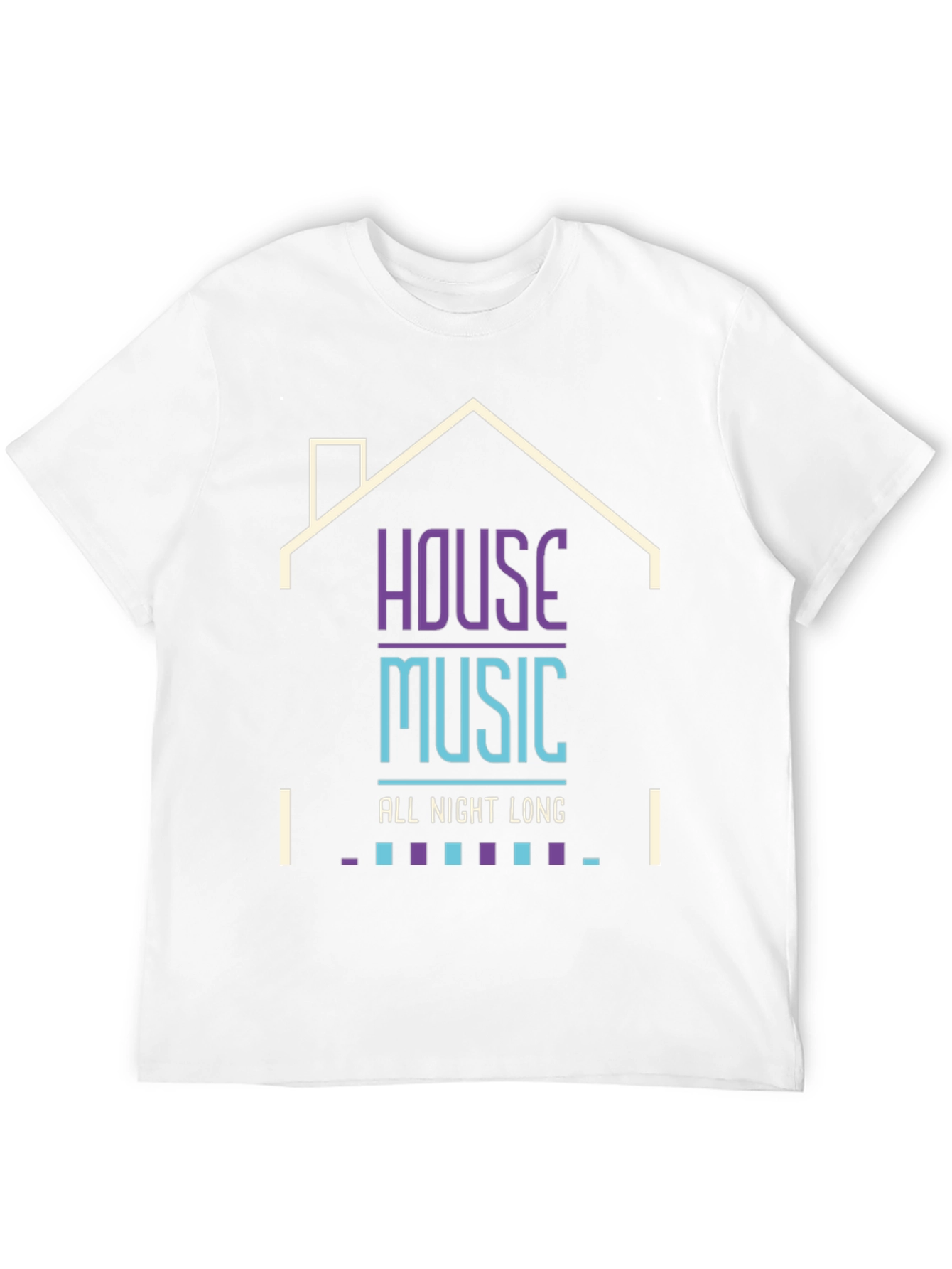 House Music All Night Long Black T-Shirt