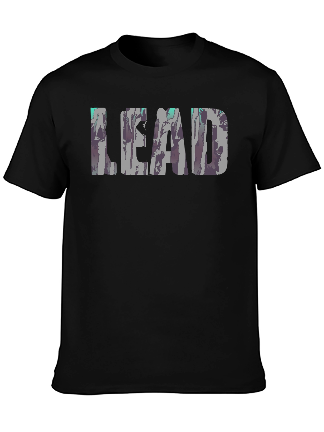 LEAD Graphic Print Black T-Shirt