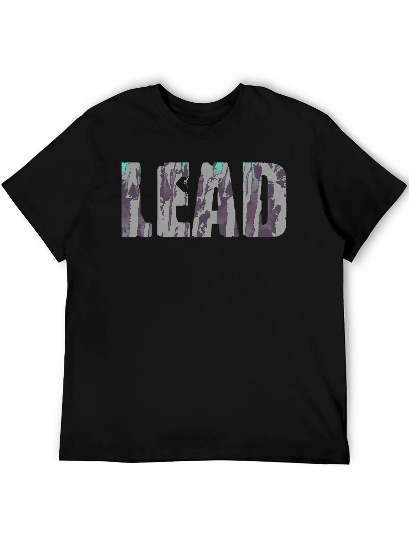 LEAD Graphic Print Black T-Shirt