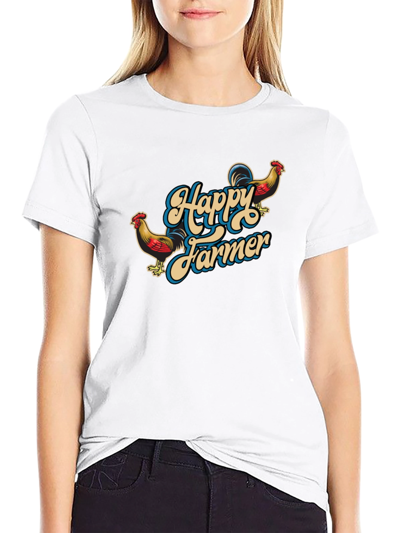 Happy Farmer Black Graphic T-Shirt