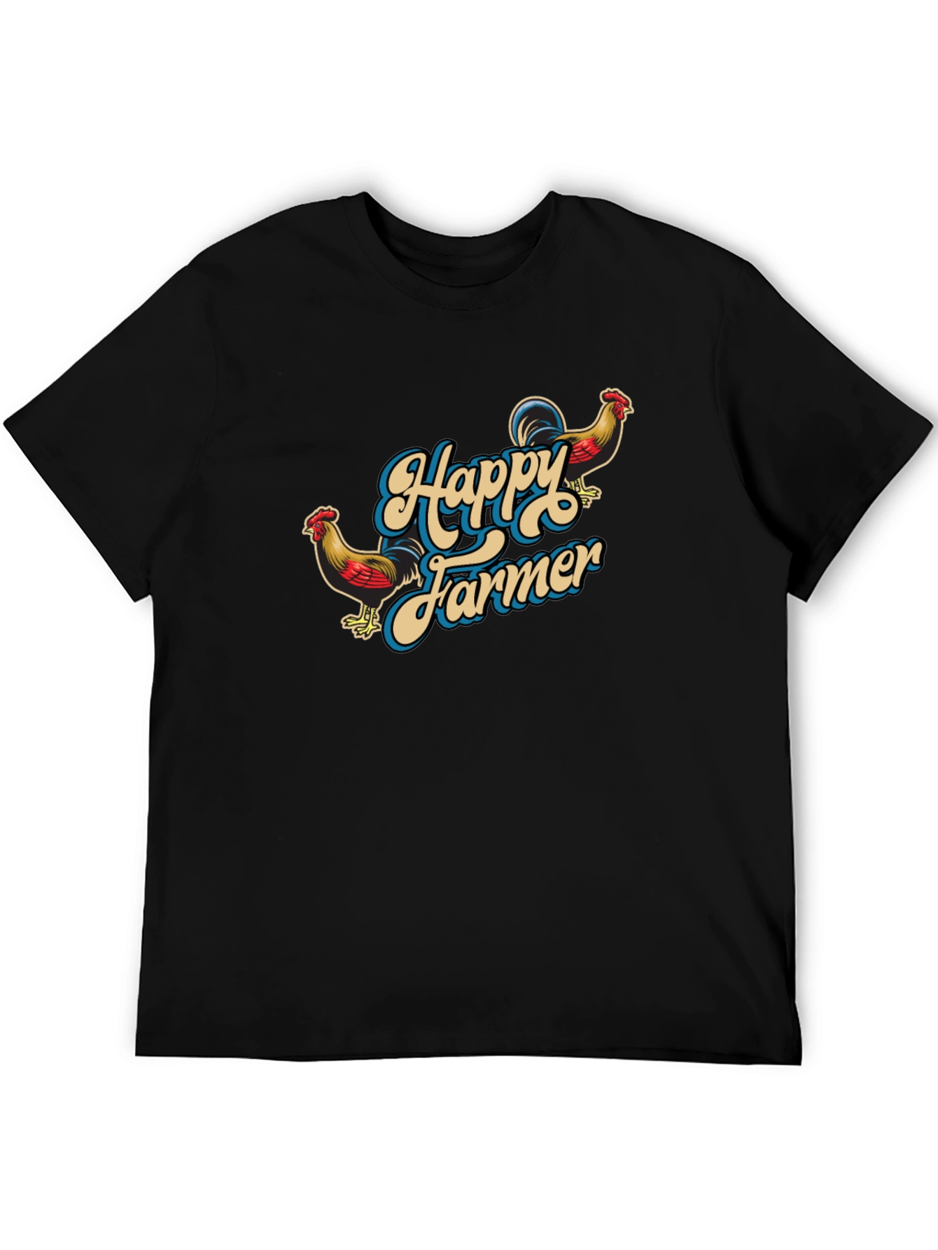 Happy Farmer Black Graphic T-Shirt