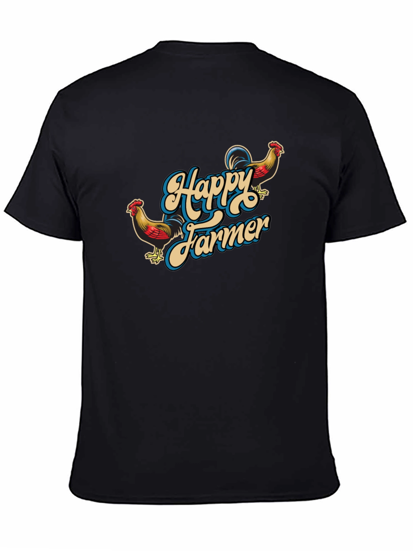 Happy Farmer Black Graphic T-Shirt