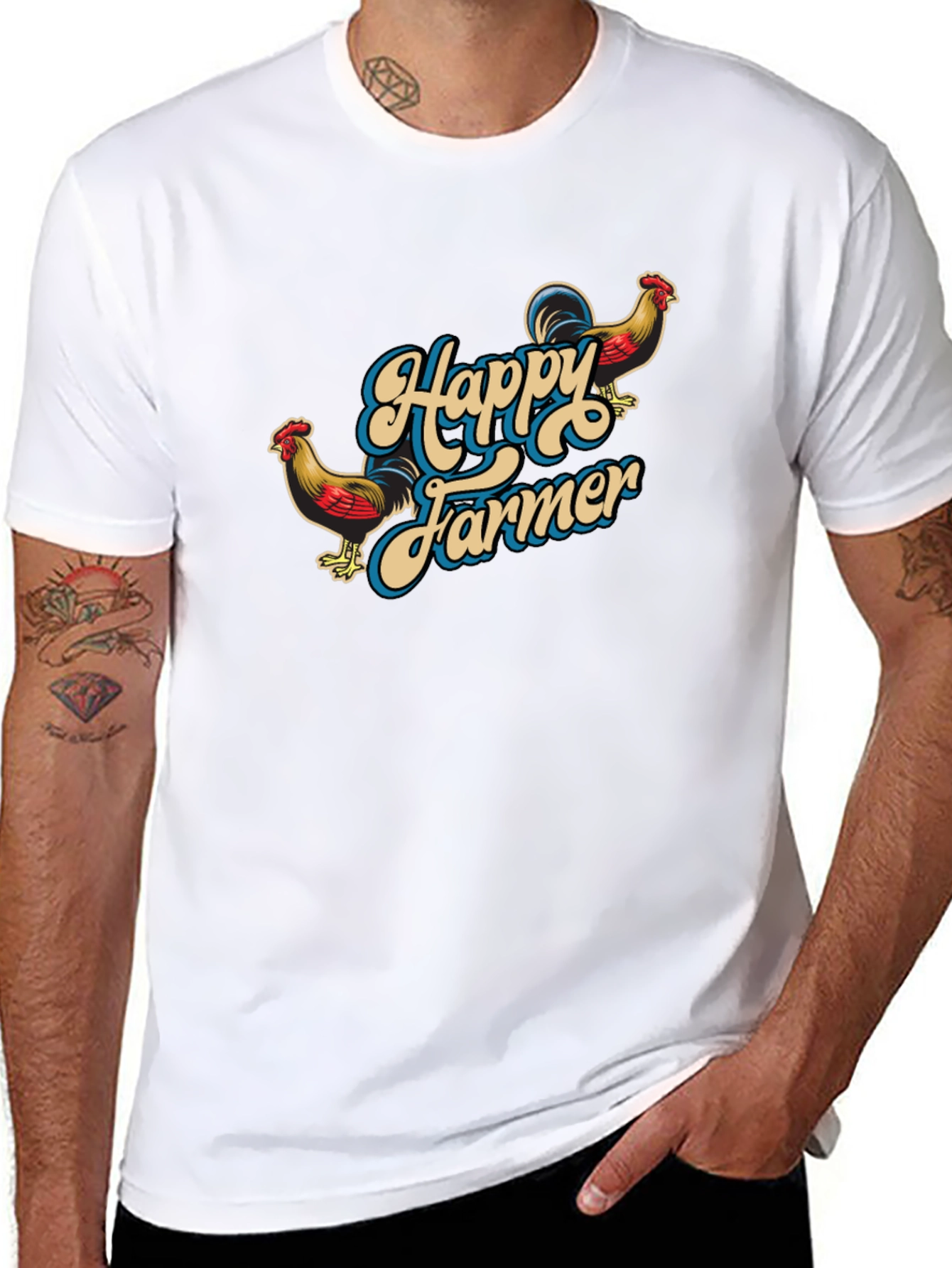 Happy Farmer Black Graphic T-Shirt