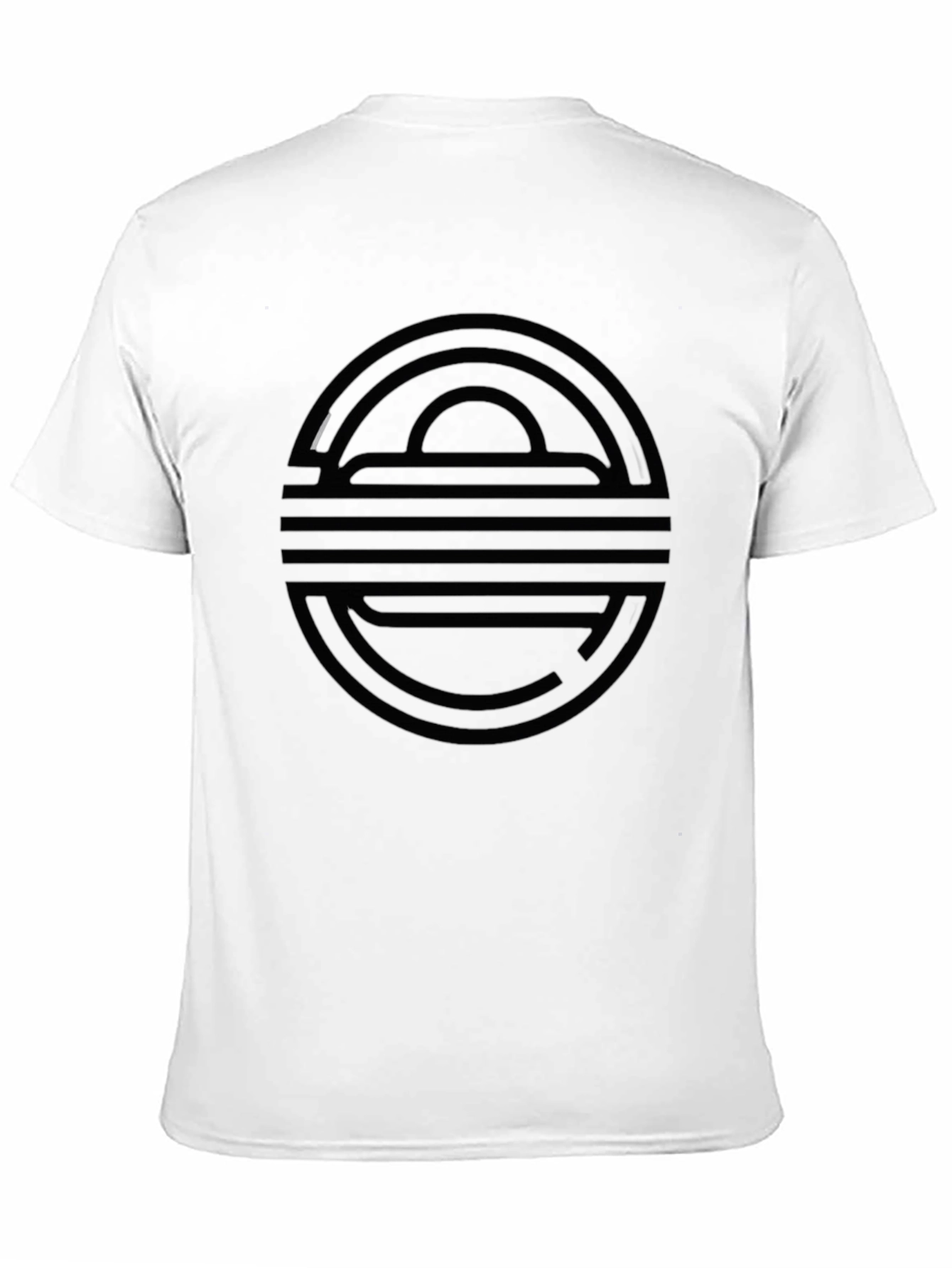 Modern Geometric Graphic Tee - Black