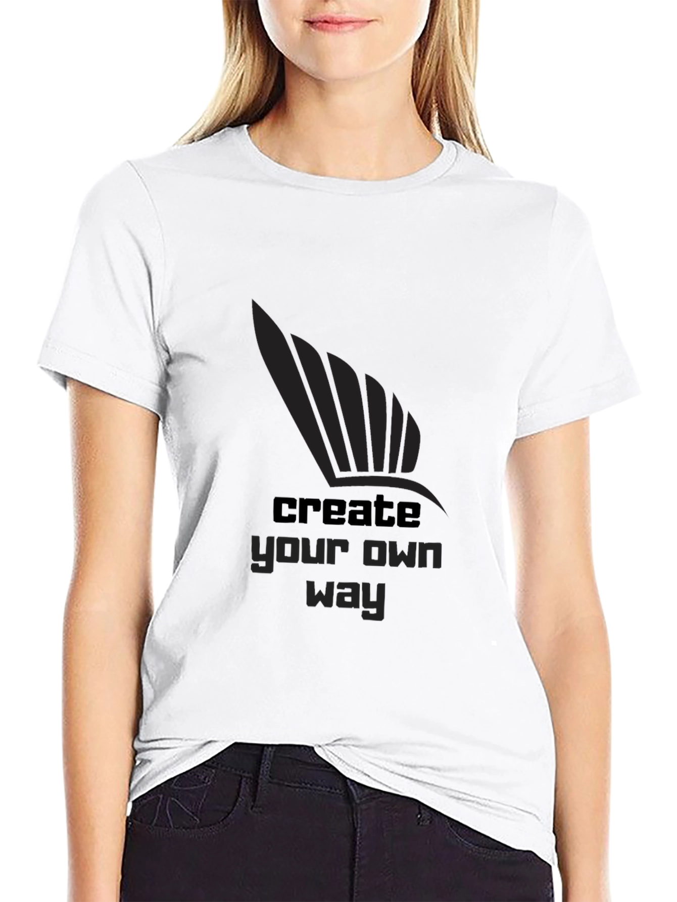 Black Create Your Own Way Graphic T-Shirt