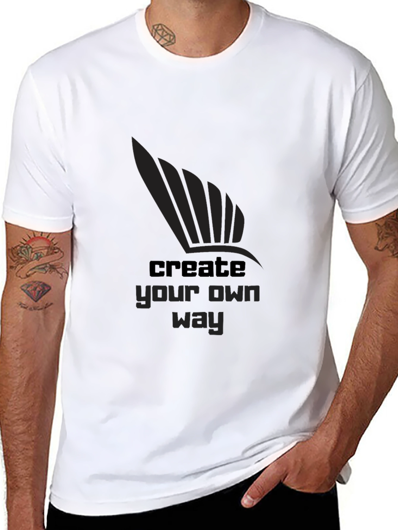 Black Create Your Own Way Graphic T-Shirt