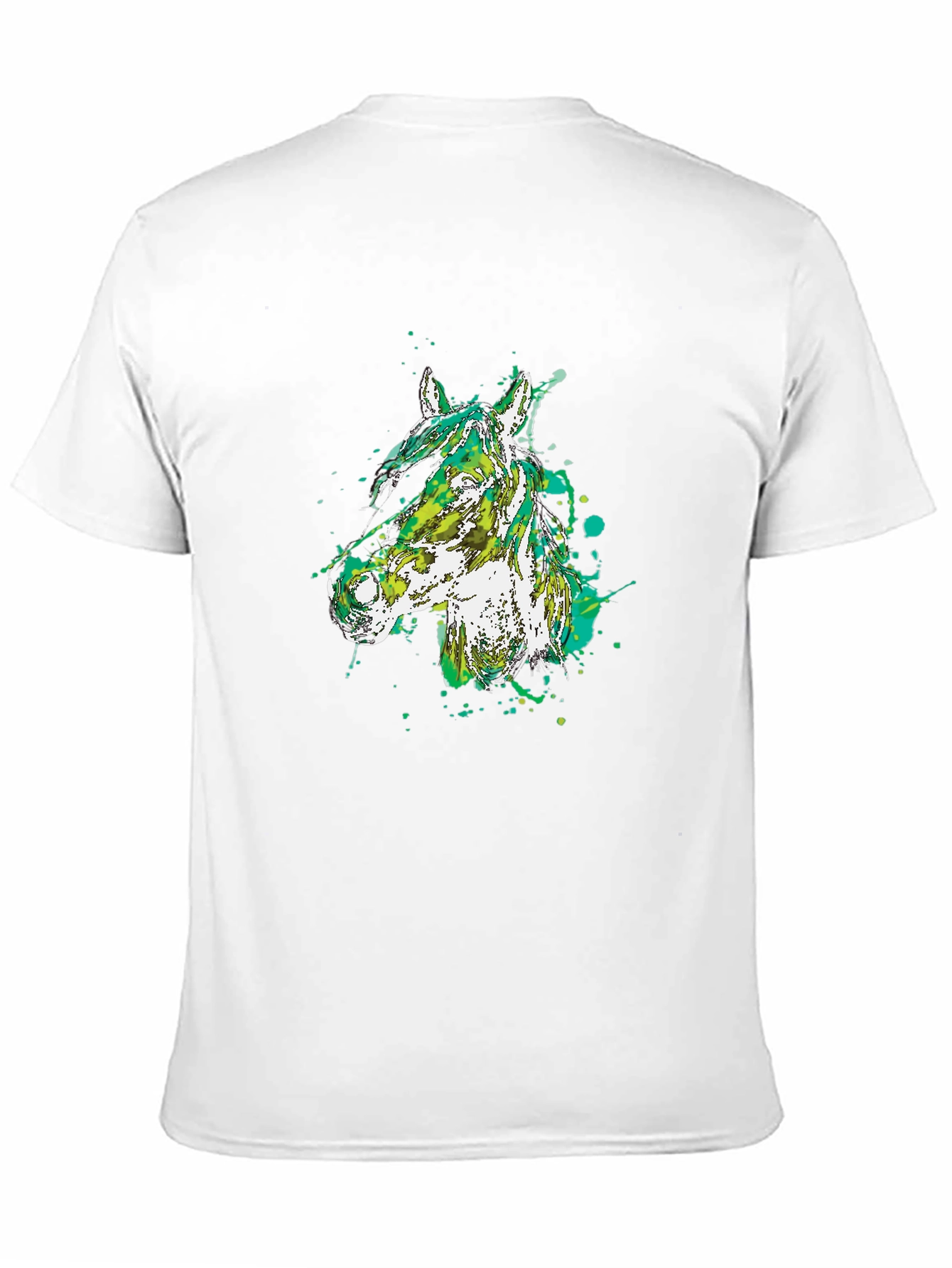 Abstract Horse Head Black T-Shirt