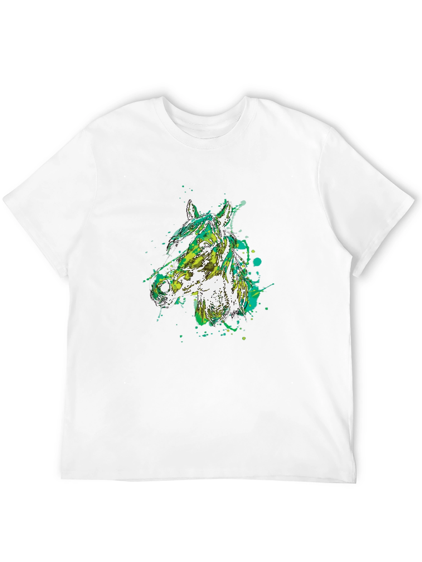 Abstract Horse Head Black T-Shirt