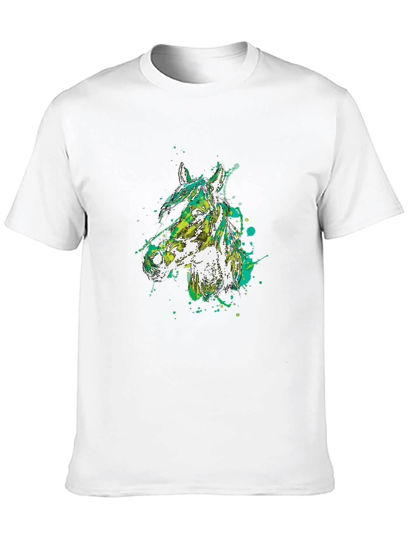 Abstract Horse Head Black T-Shirt