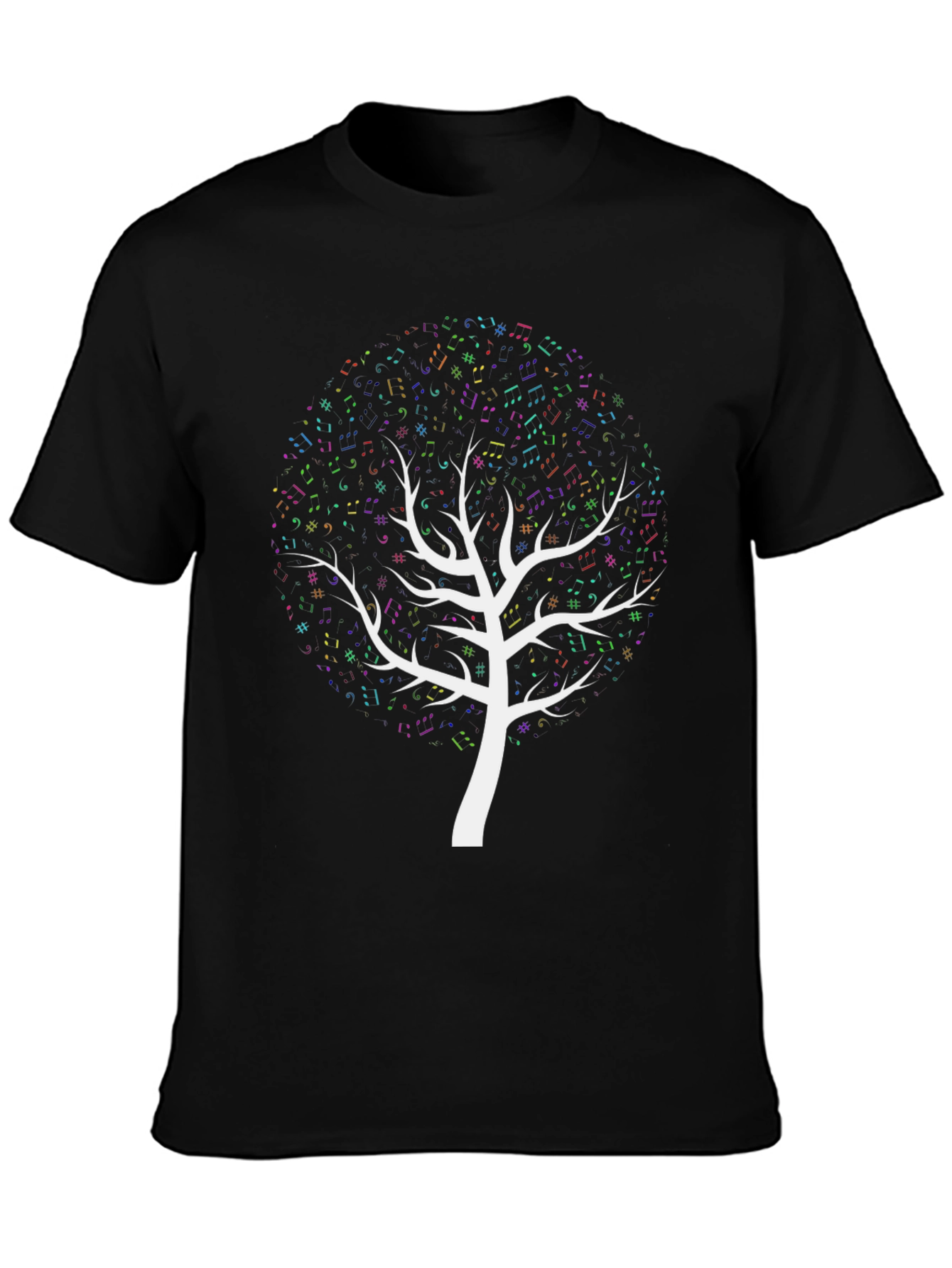 Music Notes Tree Graphic T-Shirt