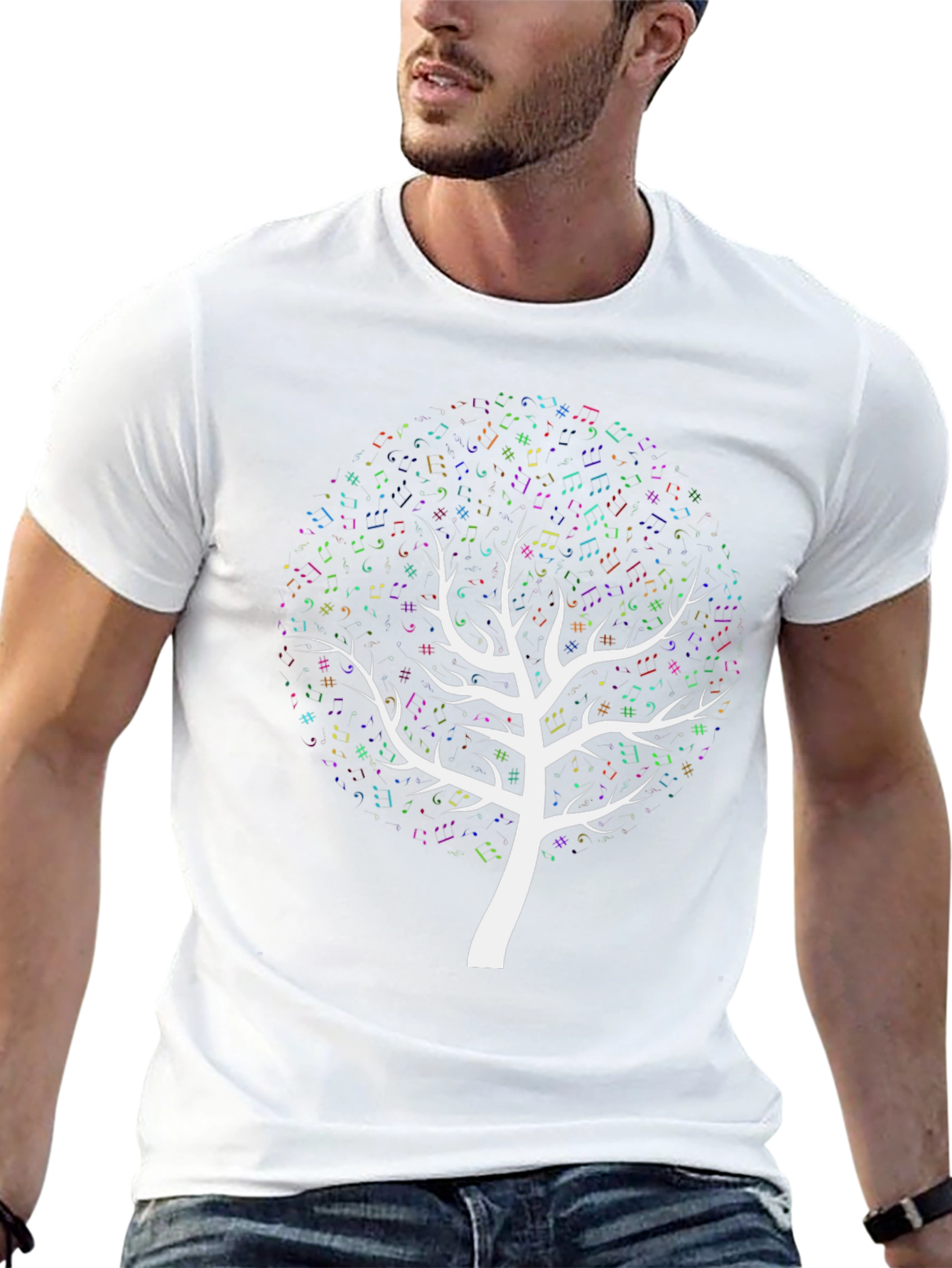Music Notes Tree Graphic T-Shirt