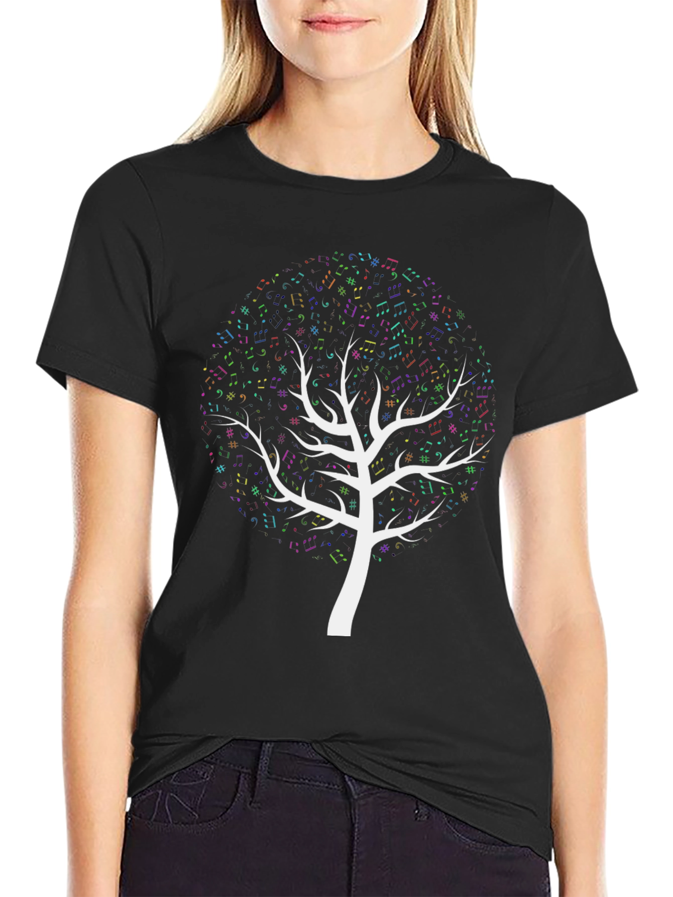 Music Notes Tree Graphic T-Shirt