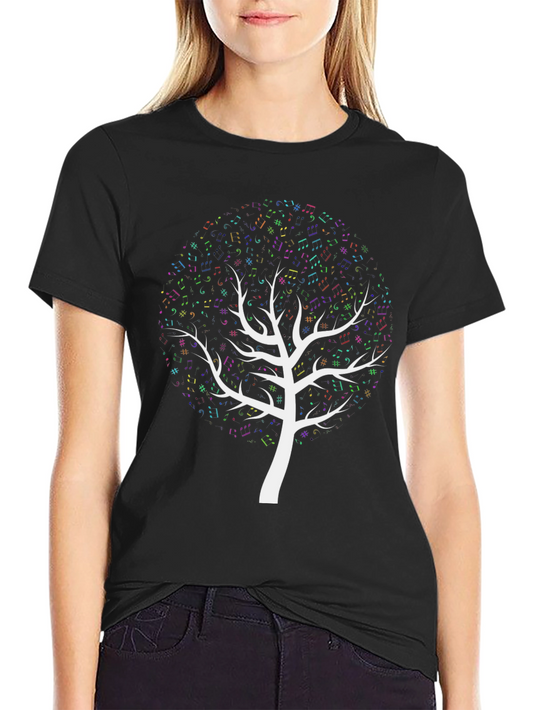 Music Notes Tree Graphic T-Shirt