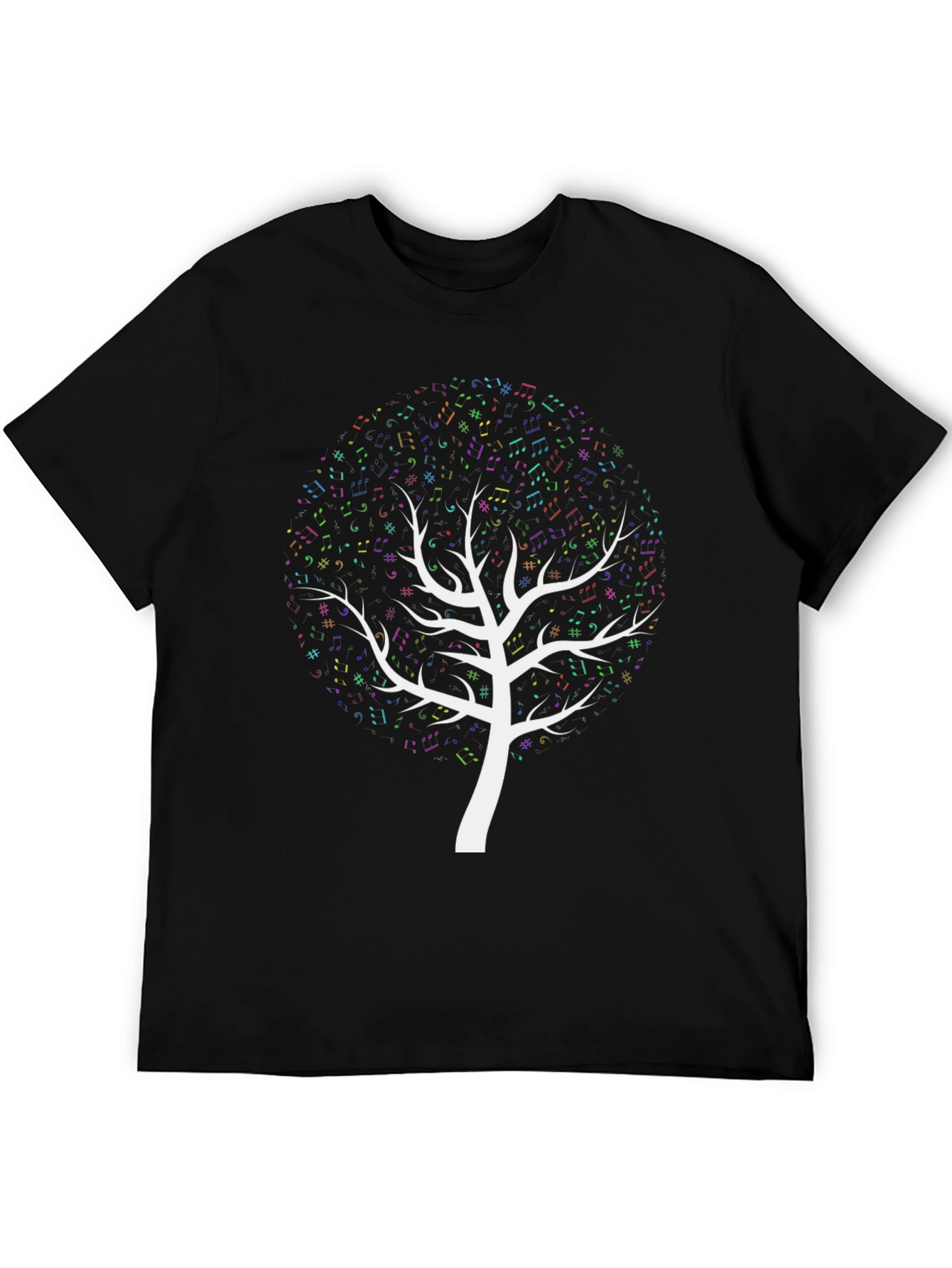 Music Notes Tree Graphic T-Shirt