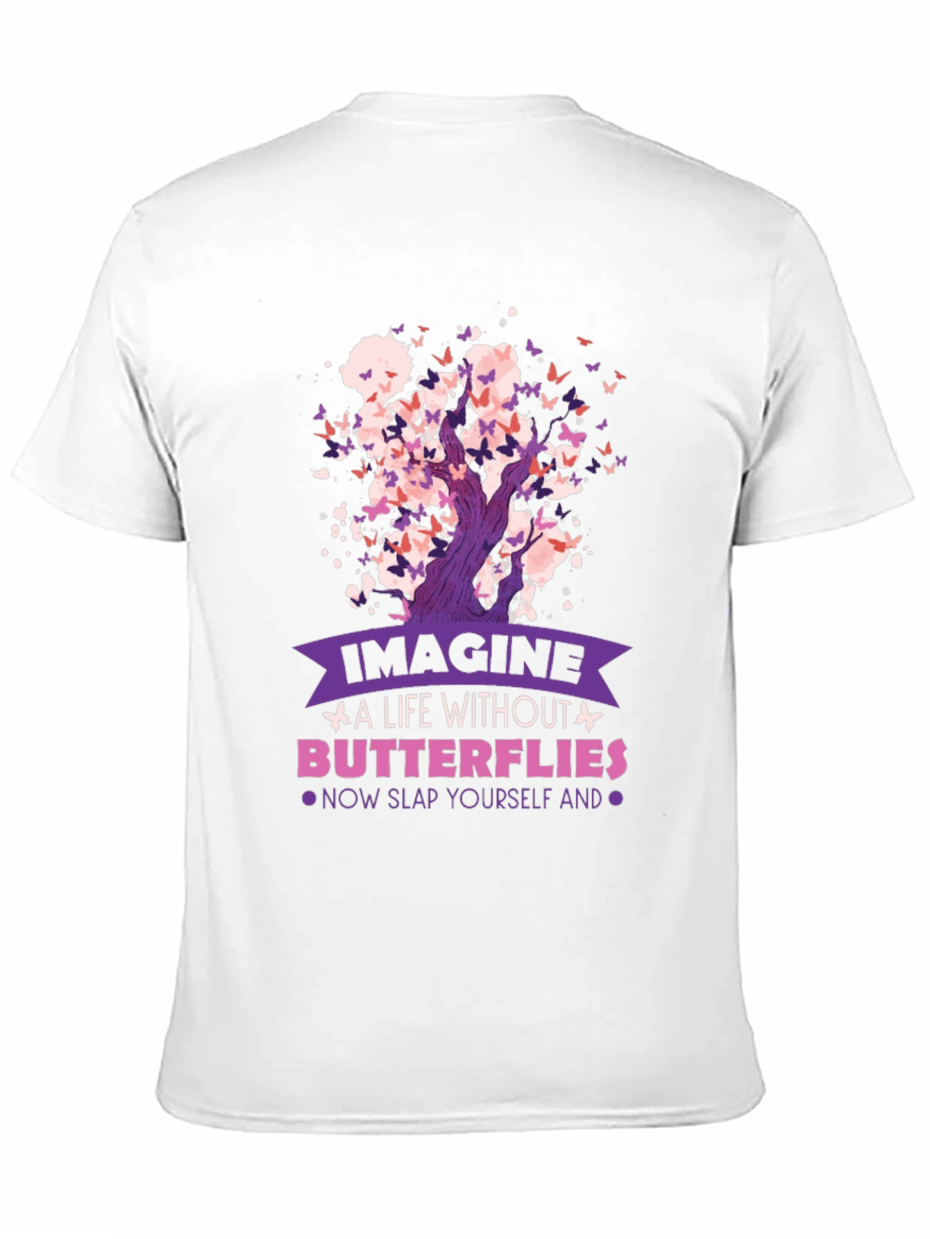 Butterfly Tree Graphic Black T-Shirt