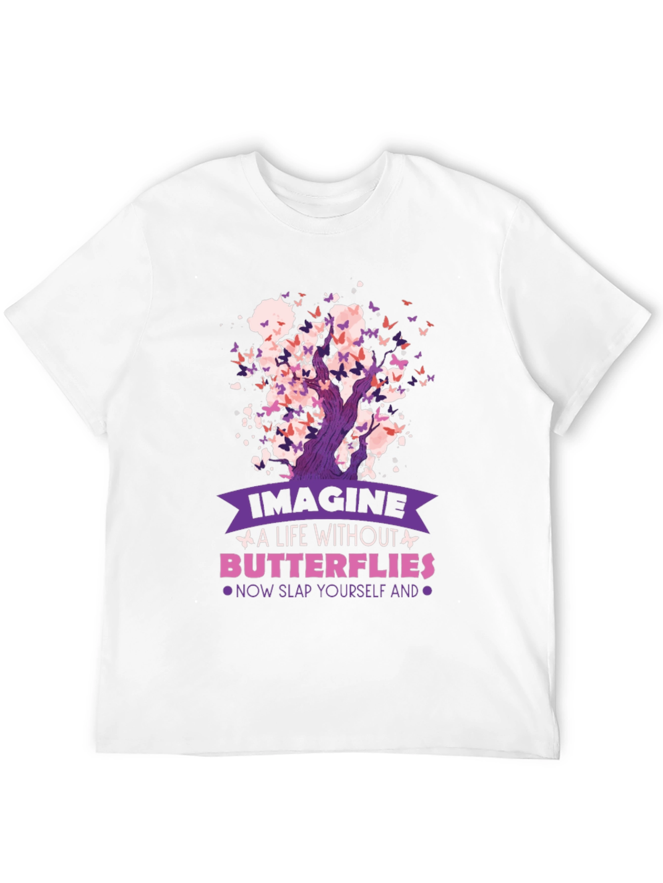 Butterfly Tree Graphic Black T-Shirt
