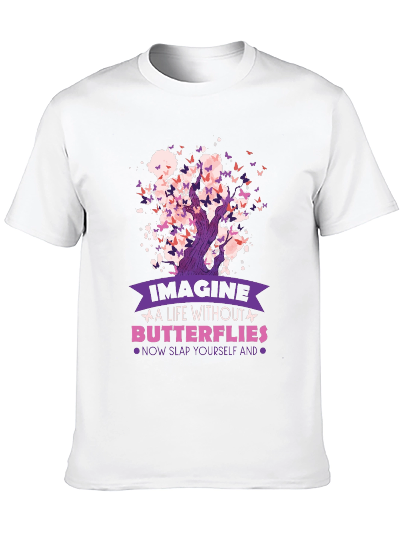 Butterfly Tree Graphic Black T-Shirt