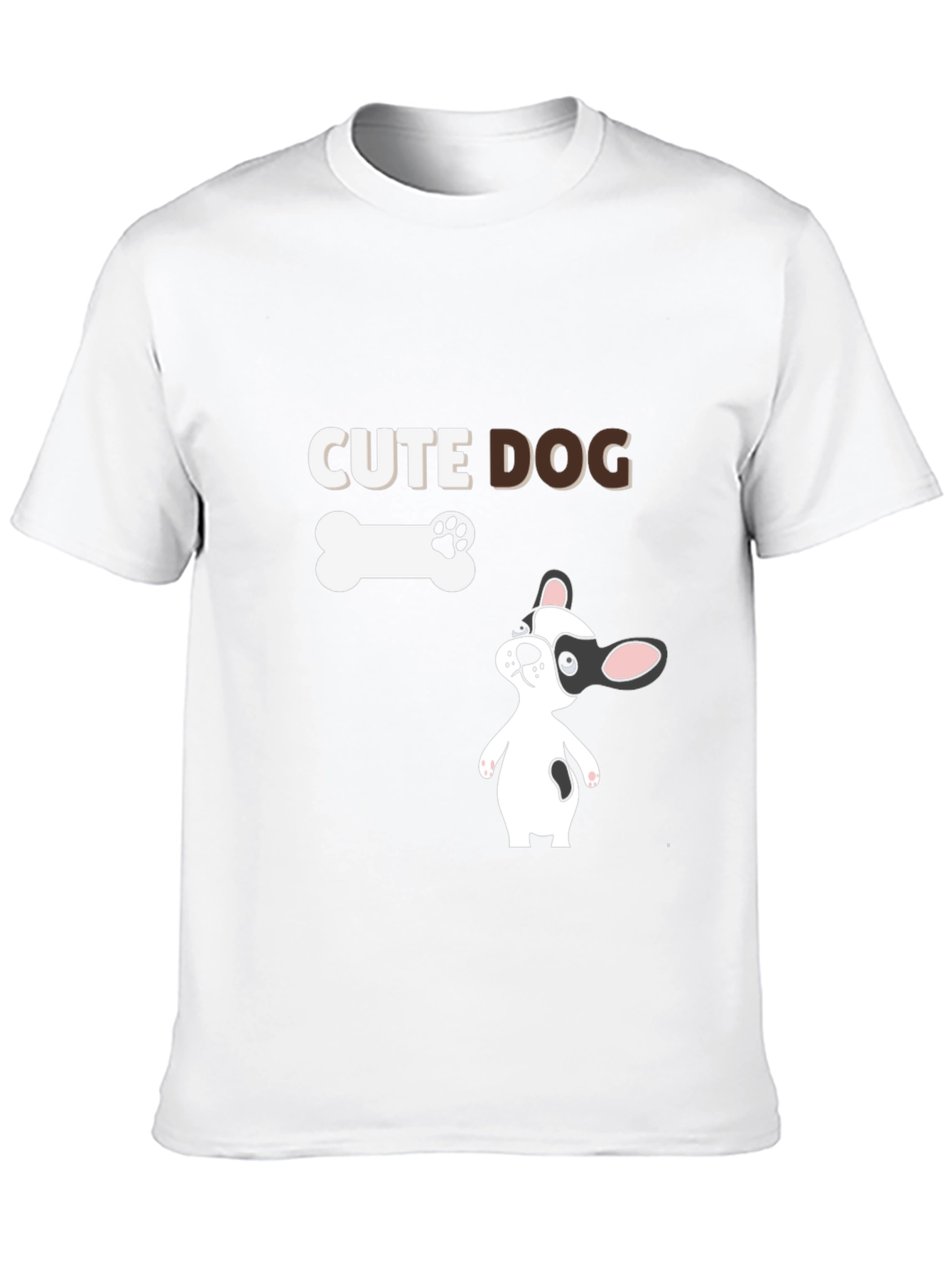 Cute Dog Graphic Black T-Shirt