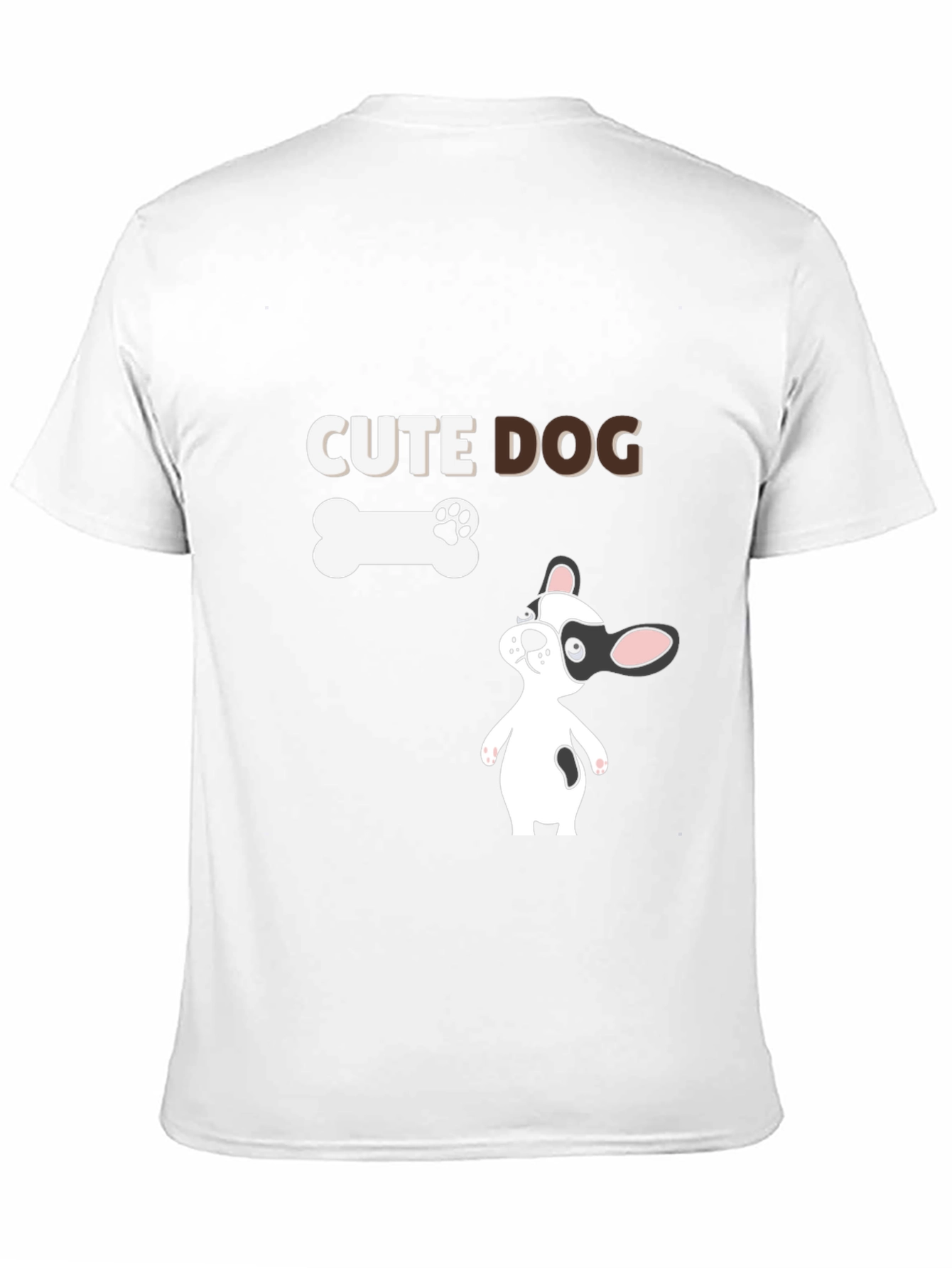 Cute Dog Graphic Black T-Shirt