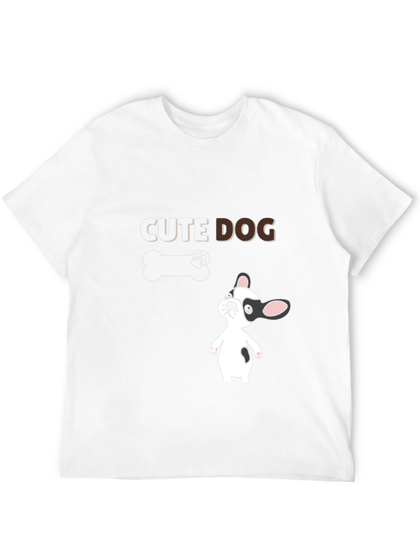 Cute Dog Graphic Black T-Shirt