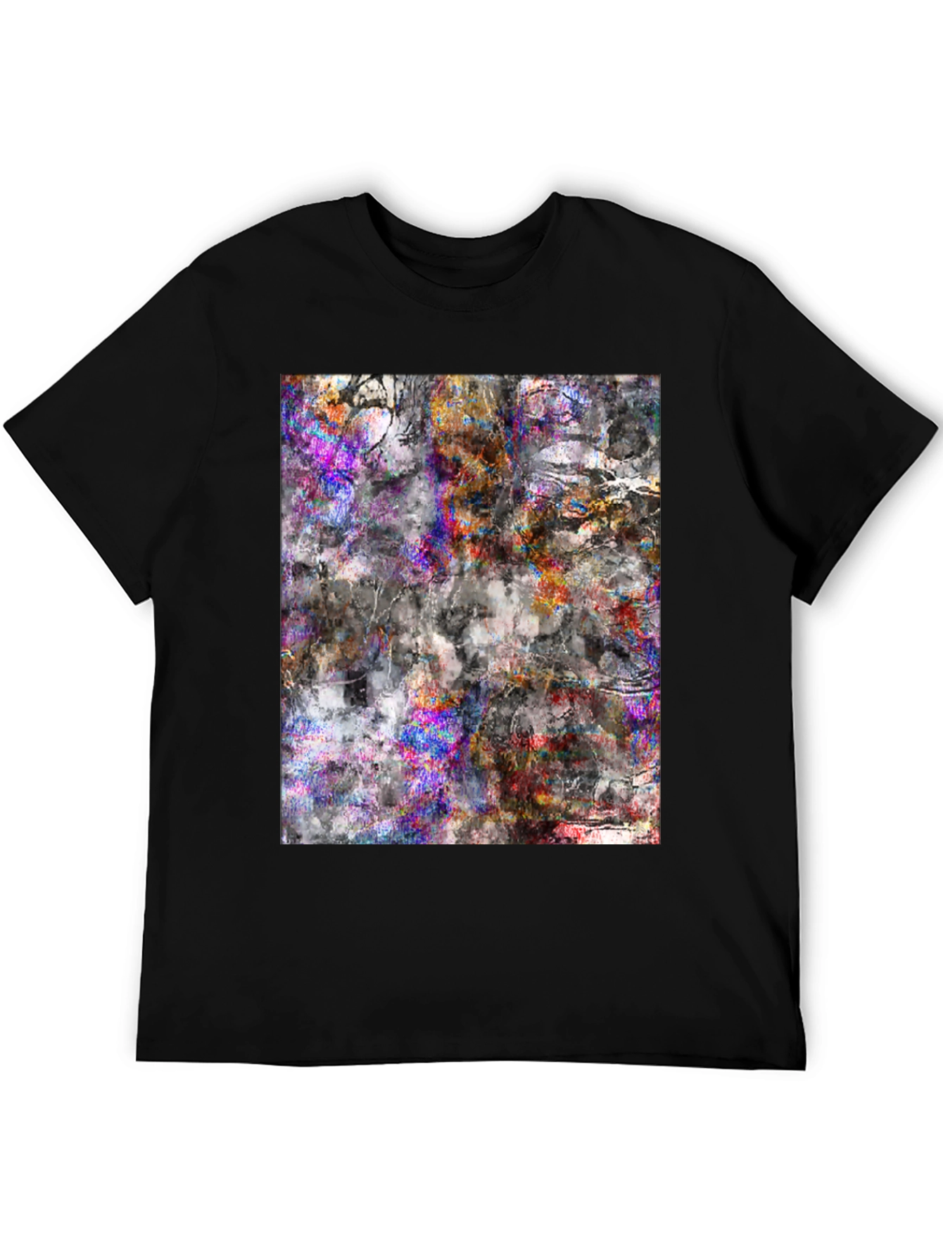 Abstract Art Tee - Black Cotton Blend