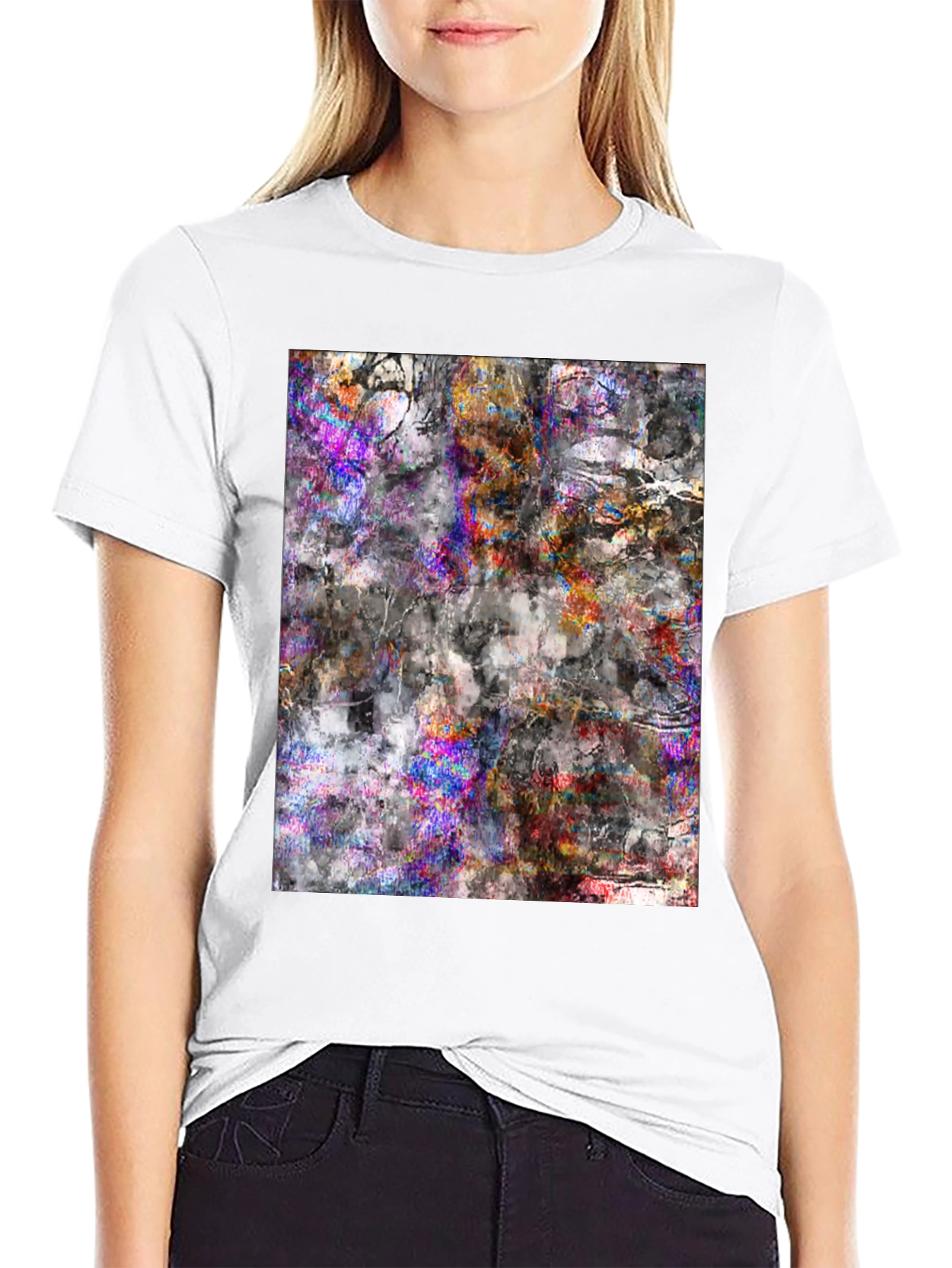 Abstract Art Tee - Black Cotton Blend