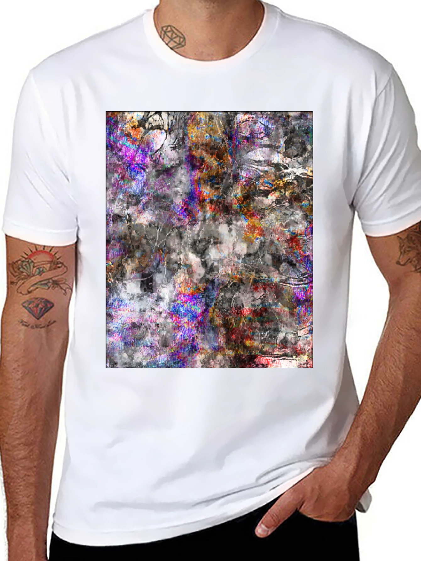 Abstract Art Tee - Black Cotton Blend