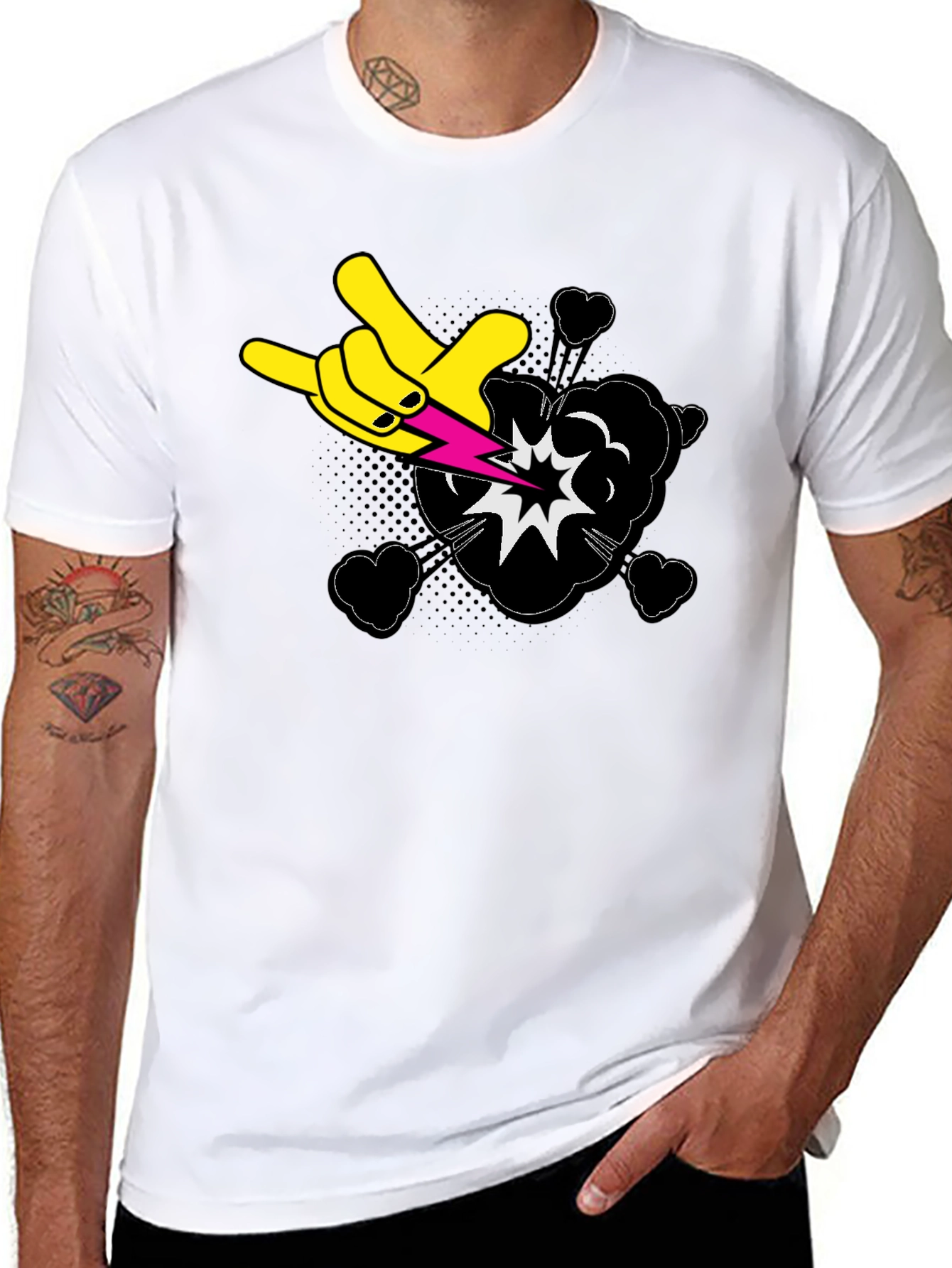 Rock On Graphic Black T-Shirt
