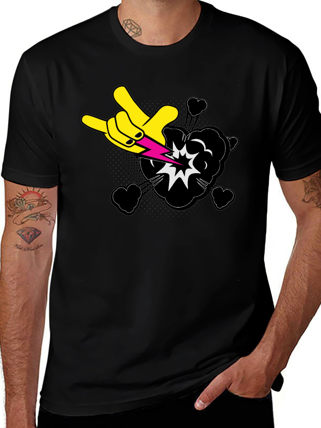 Rock On Graphic Black T-Shirt