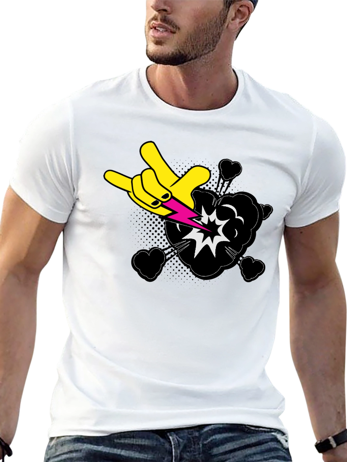 Rock On Graphic Black T-Shirt