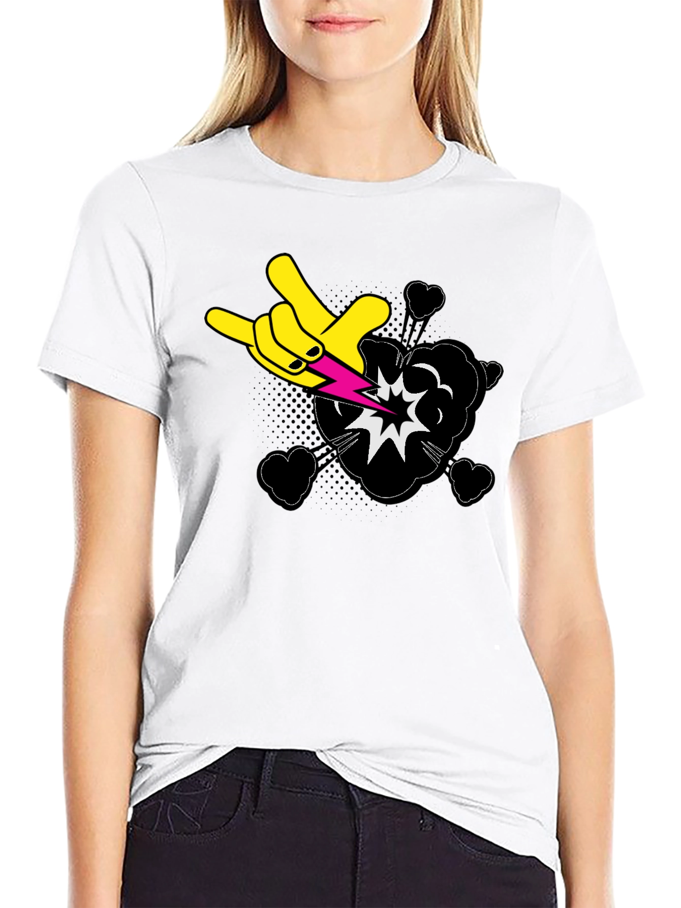 Rock On Graphic Black T-Shirt