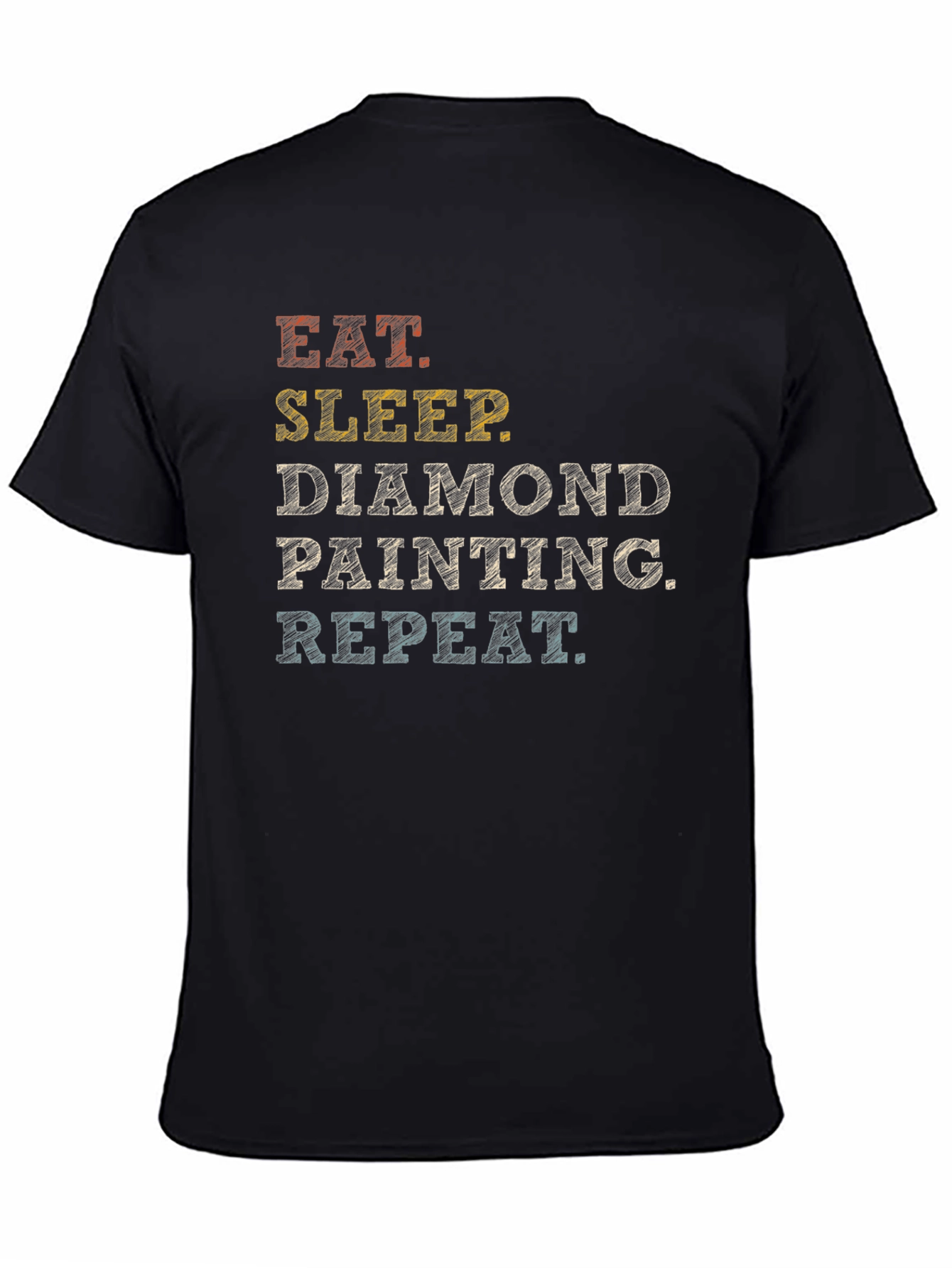 Eat Sleep Diamond Painting Repeat Black Graphic T-Shirt