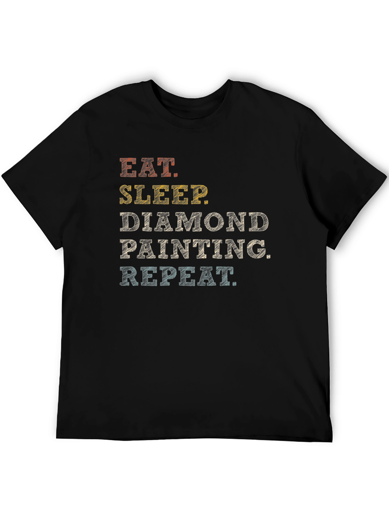 Eat Sleep Diamond Painting Repeat Black Graphic T-Shirt