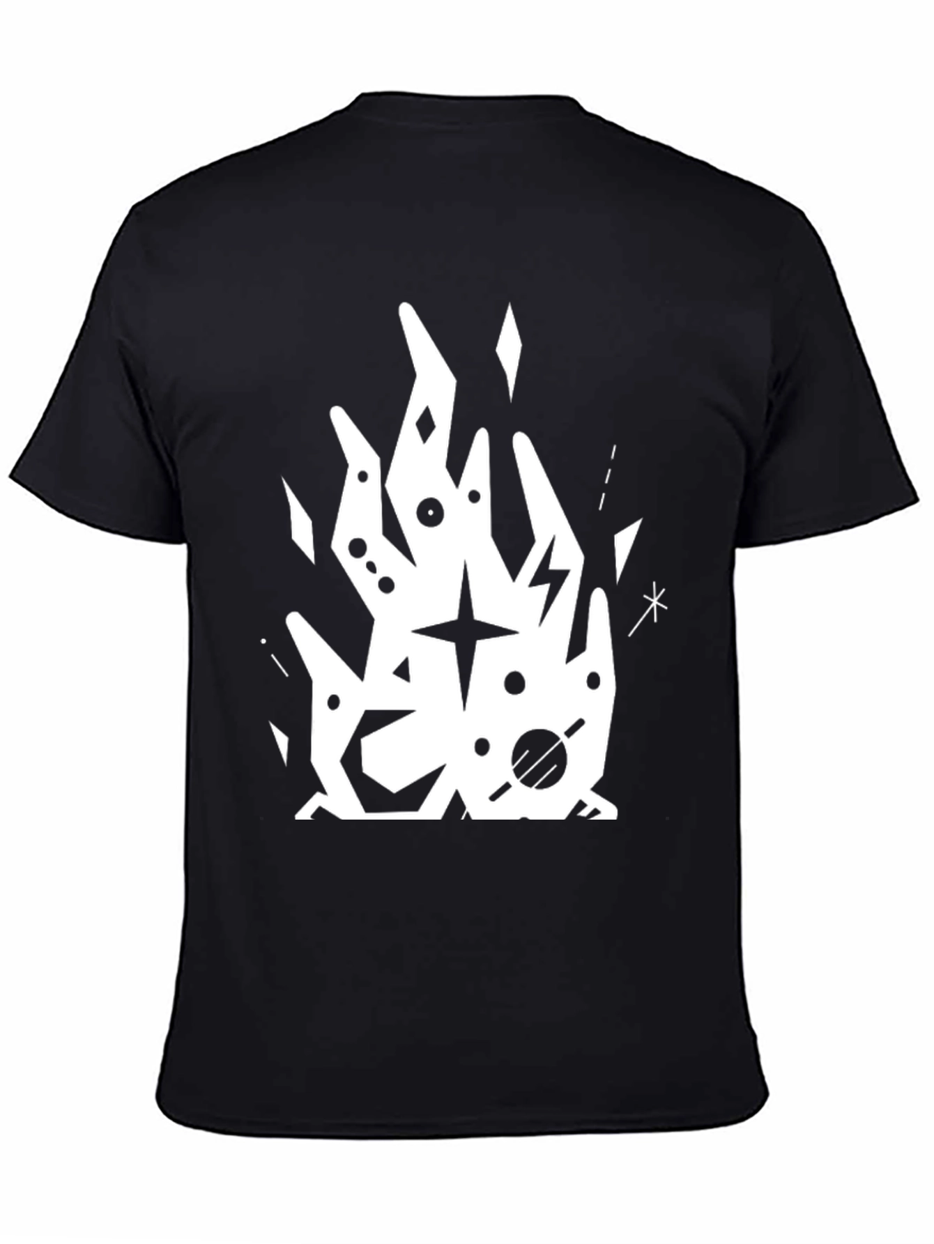 Abstract Graphic Tee - Black Cotton T-Shirt