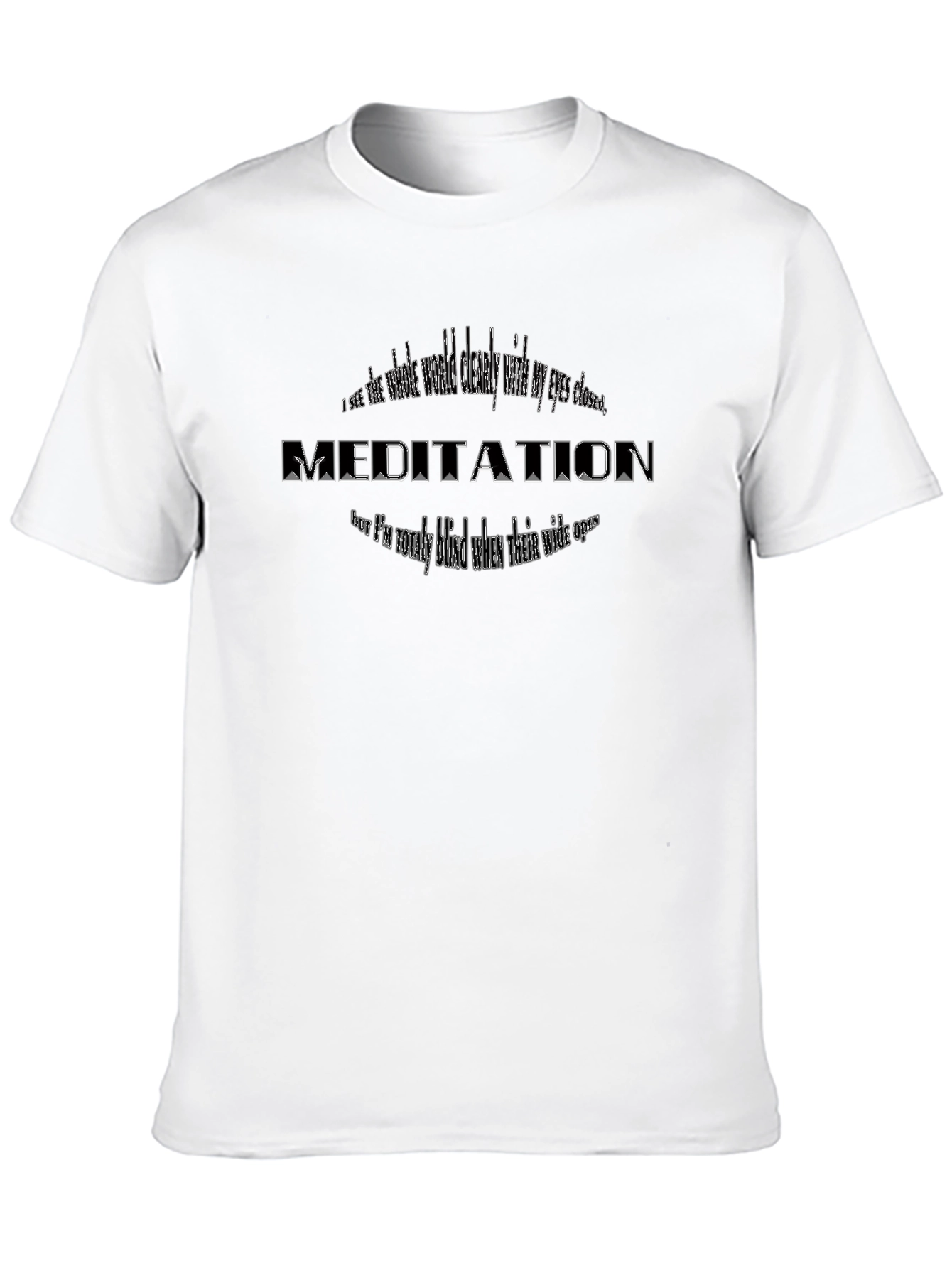Meditation Graphic Tee - Black Cotton Blend