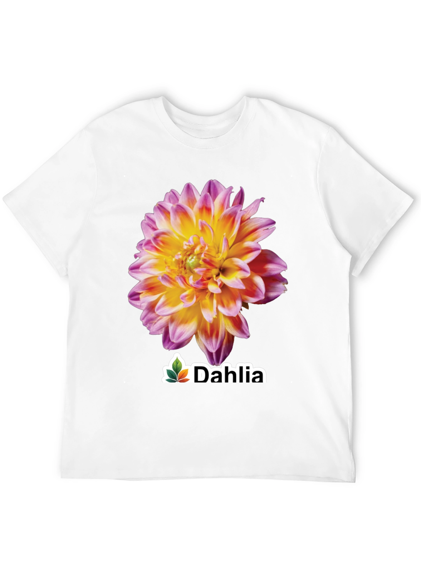 Dahlia Flower Graphic Tee - Stylish Black T-Shirt