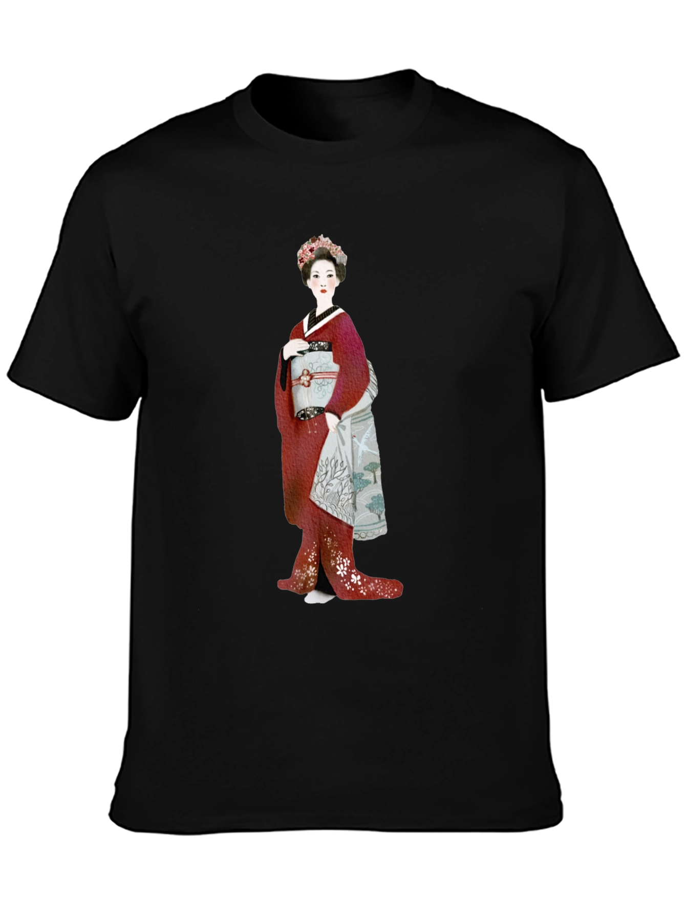Geisha Graphic Tee - Elegant Japanese Art Shirt