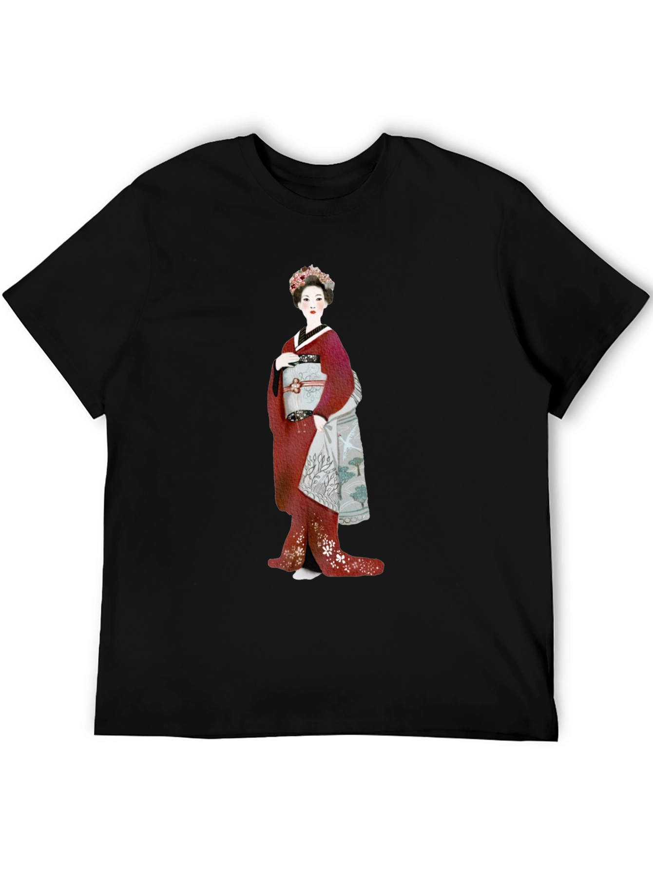 Geisha Graphic Tee - Elegant Japanese Art Shirt