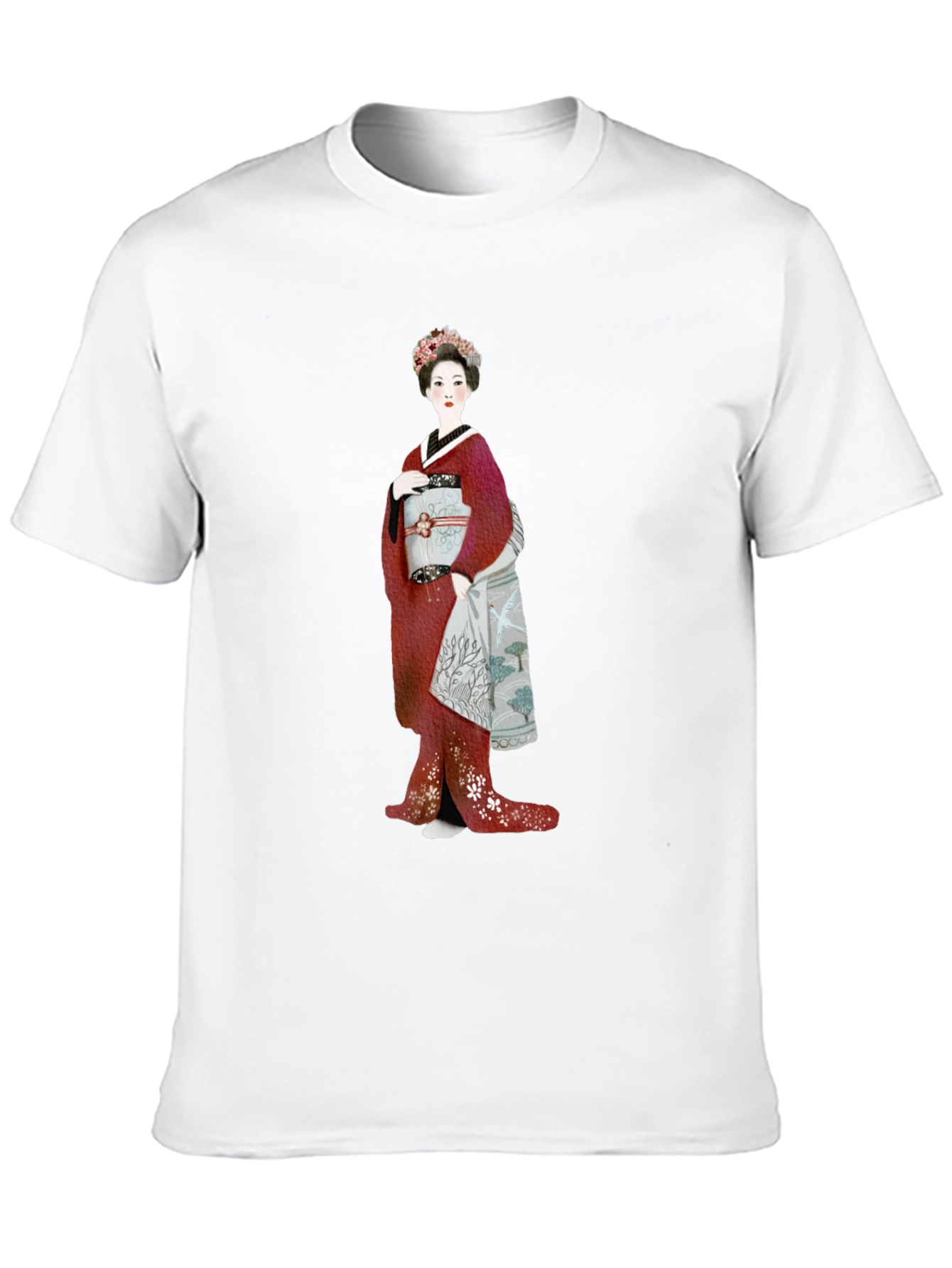 Geisha Graphic Tee - Elegant Japanese Art Shirt